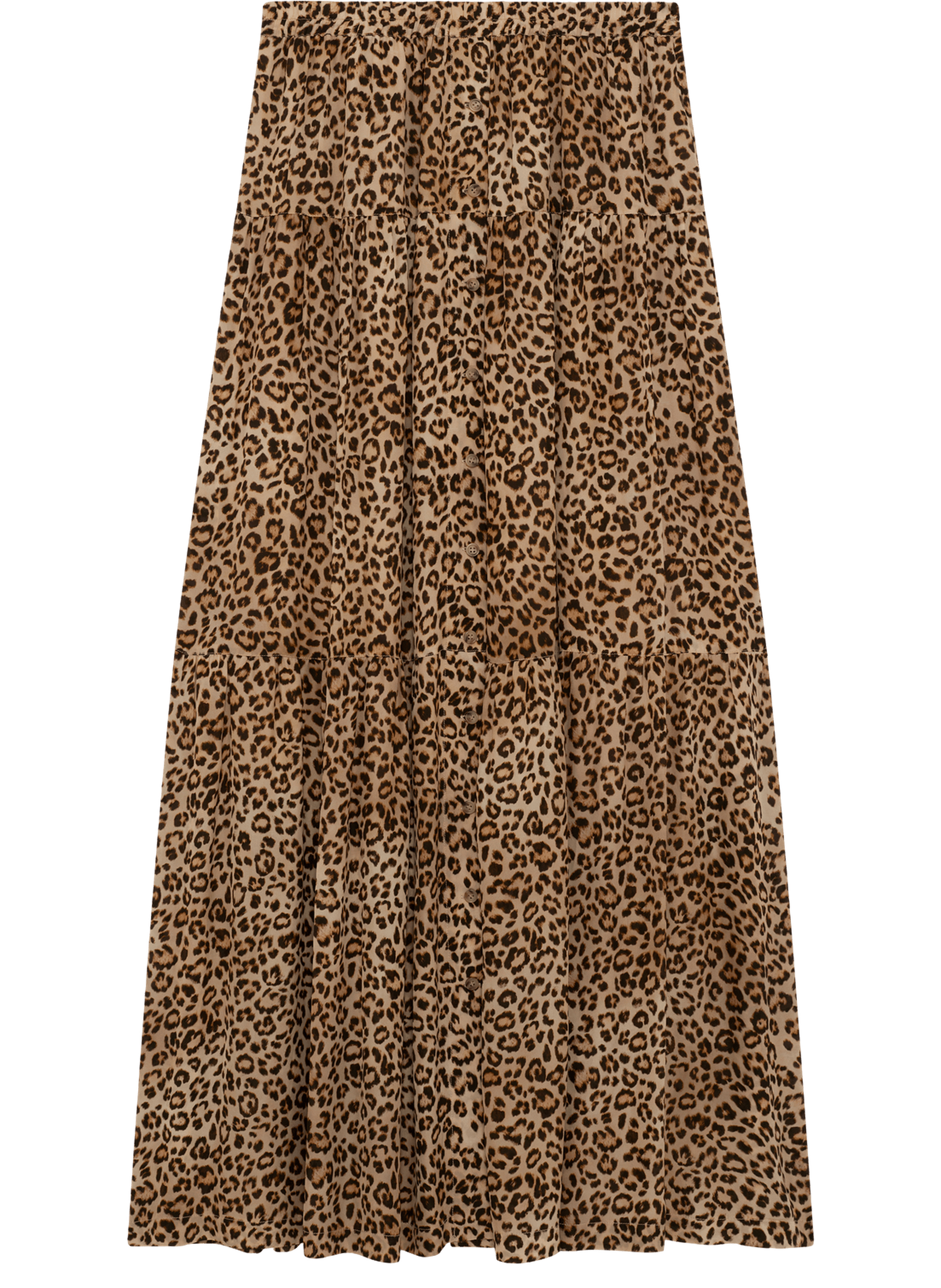Jupe longue boutonnée léopard - nayana PABLO Rose