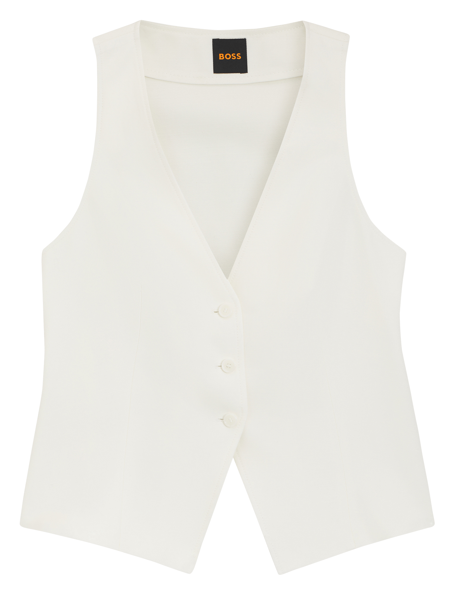 Veste col v BOSS Beige