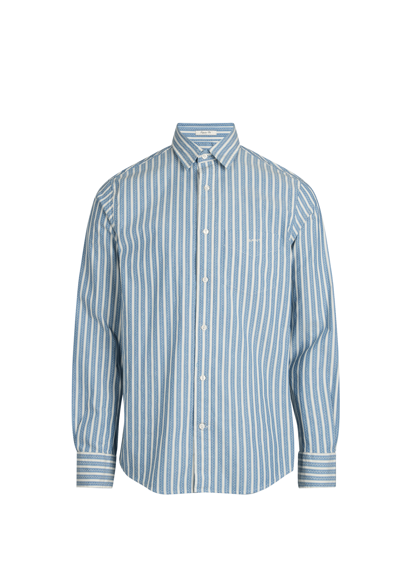 Straight Cotton Shirt with Pattern GANT Blue