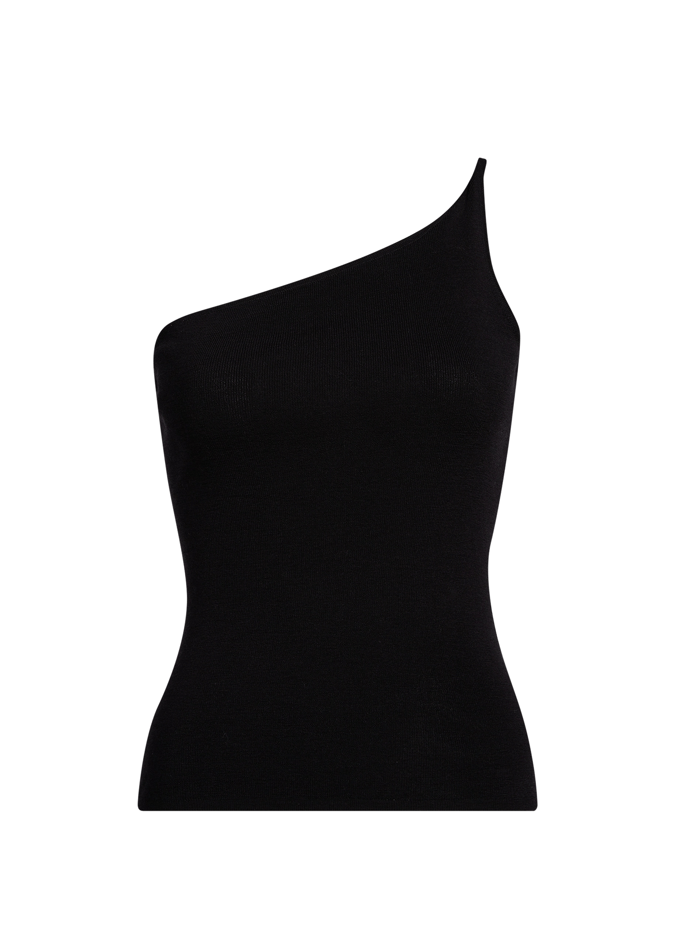 Top asimétrico de lana y seda ALMADA Negro