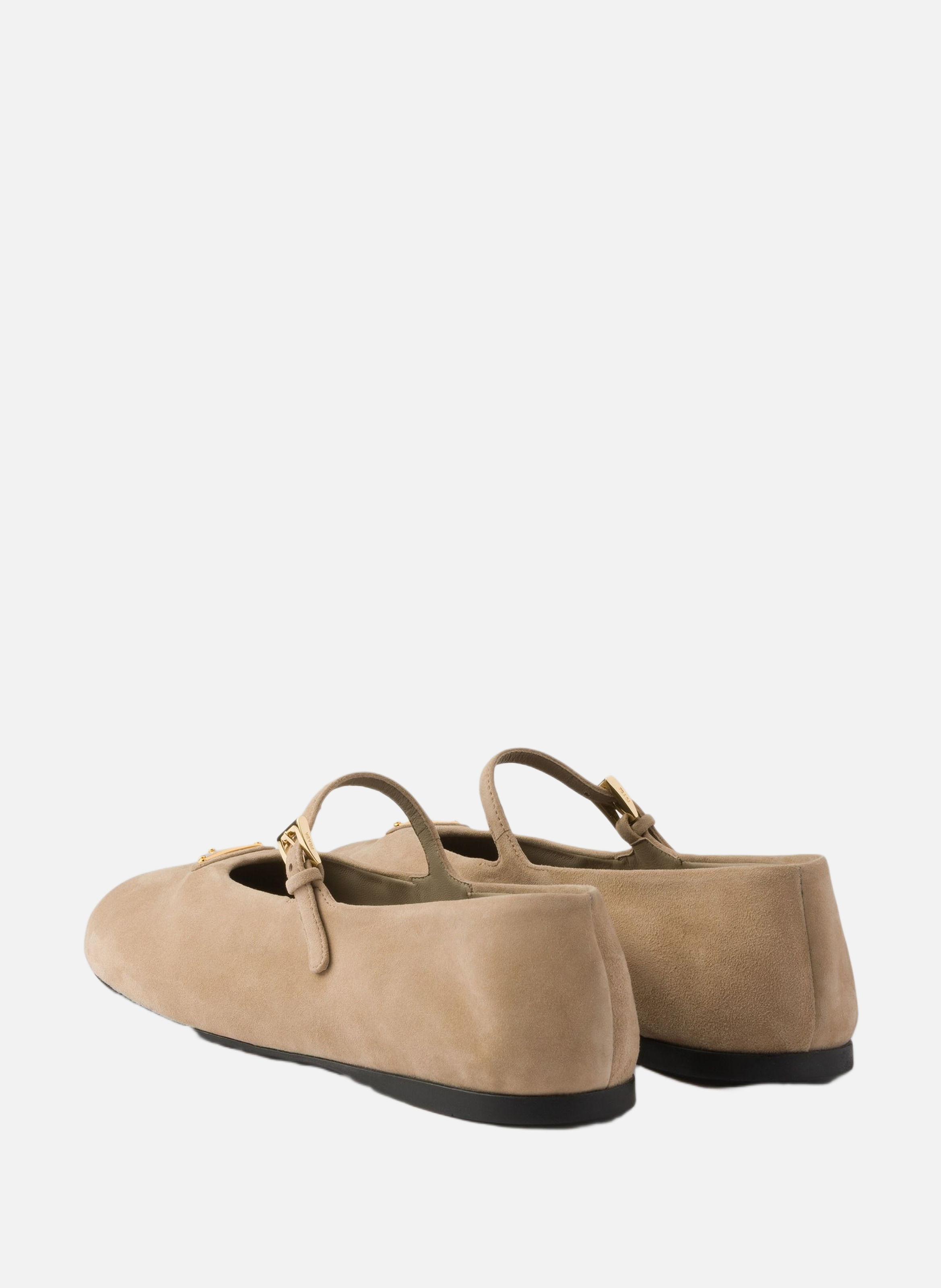 Ballerines en veau velours PRADA Beige