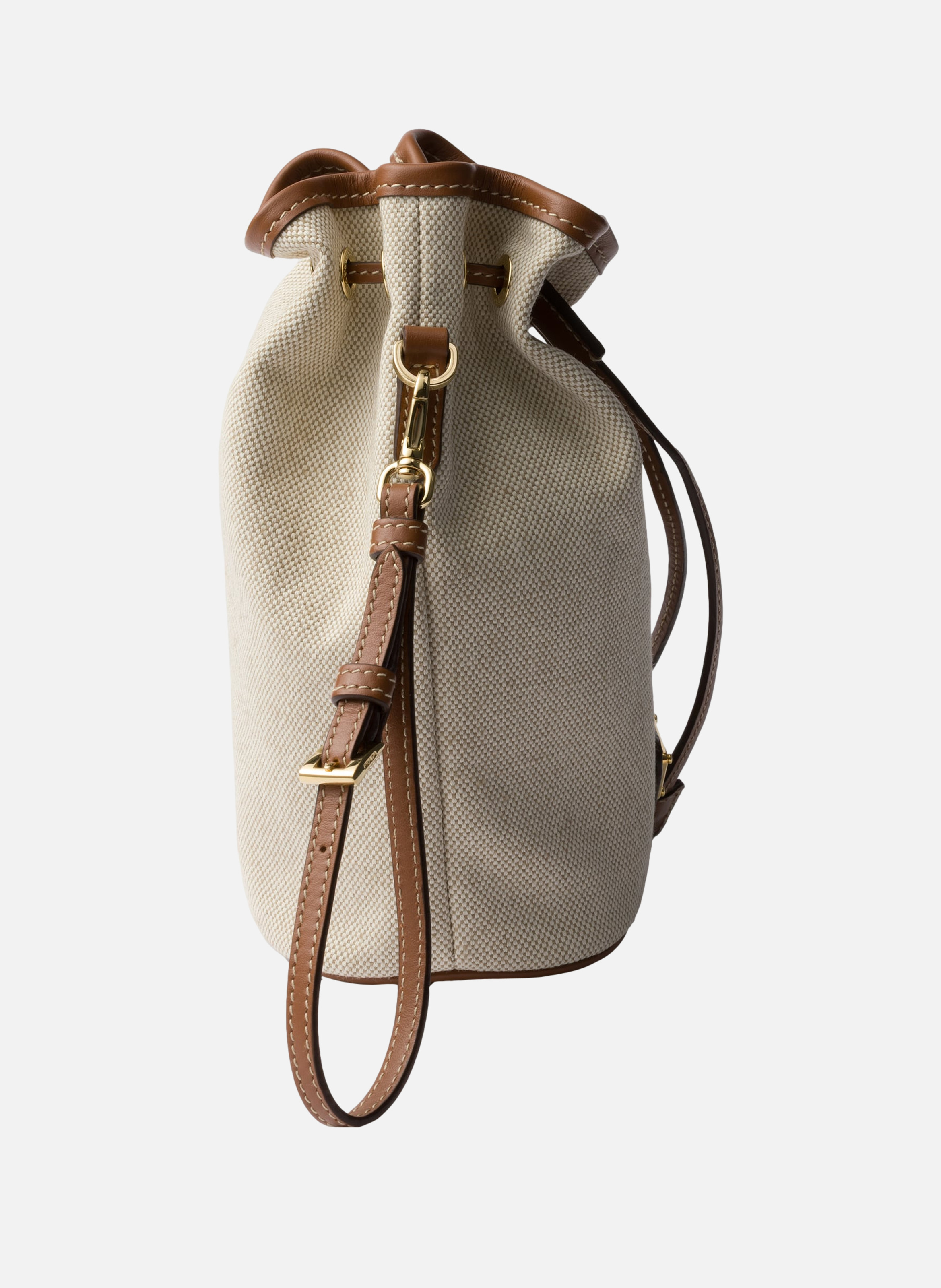 Pochette en toile et cuir PRADA Beige