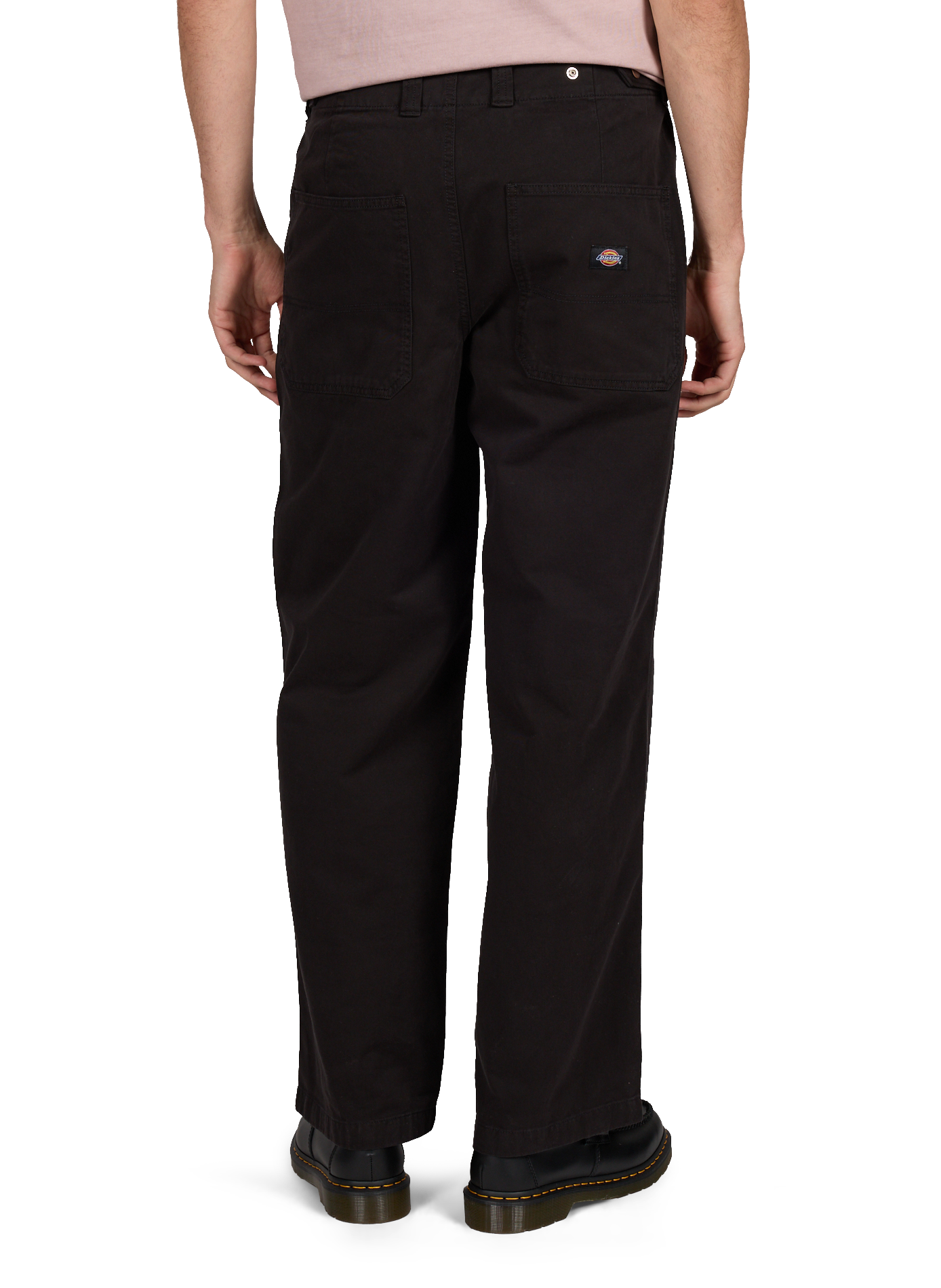 Straight cotton trousers Black