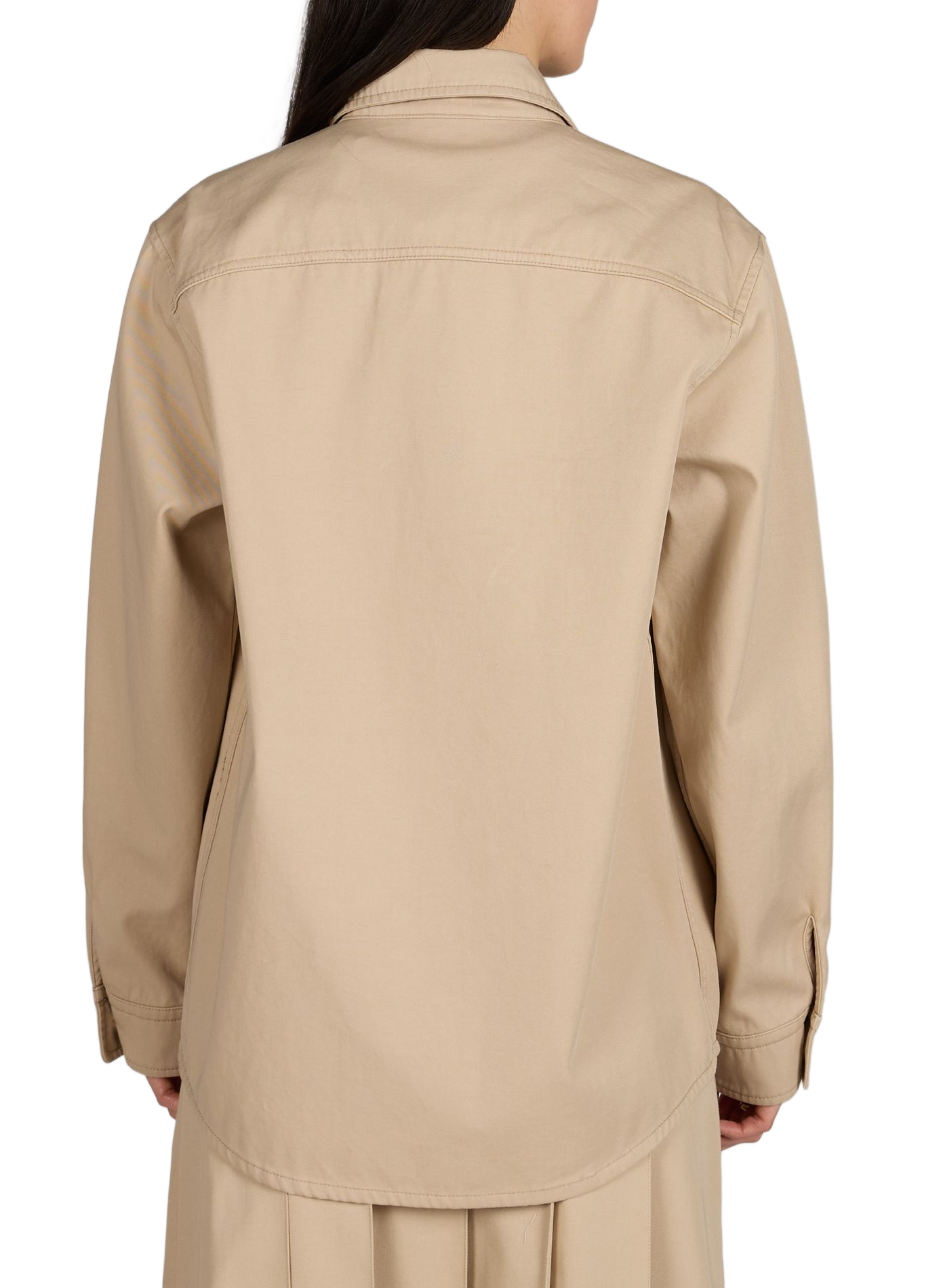 Solid color cotton overshirt A.P.C. Beige