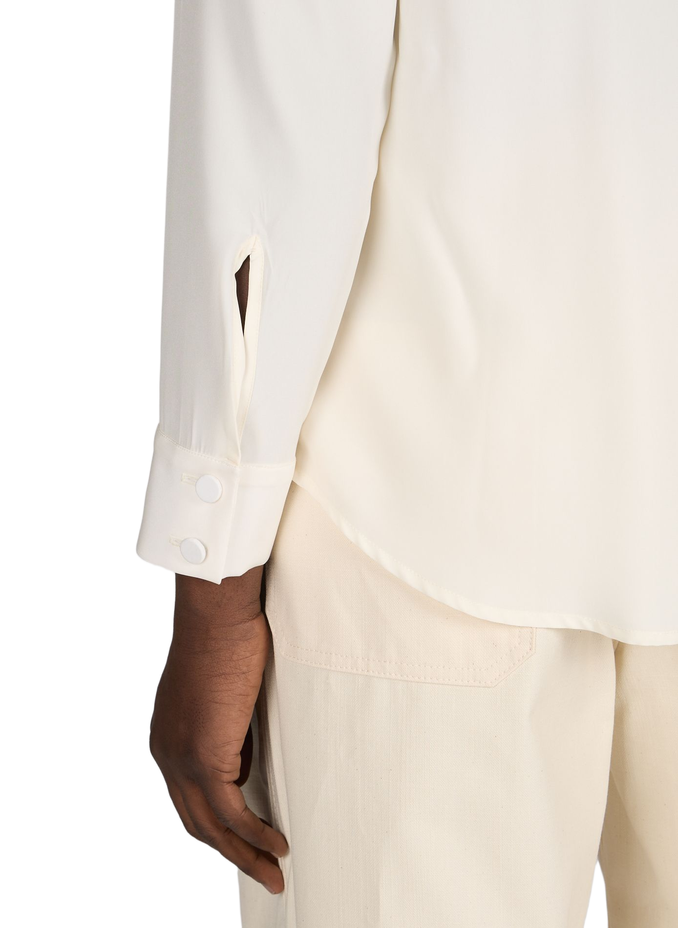 Chemise Confuso à carreaux superposés en soie CAMPILLO Beige