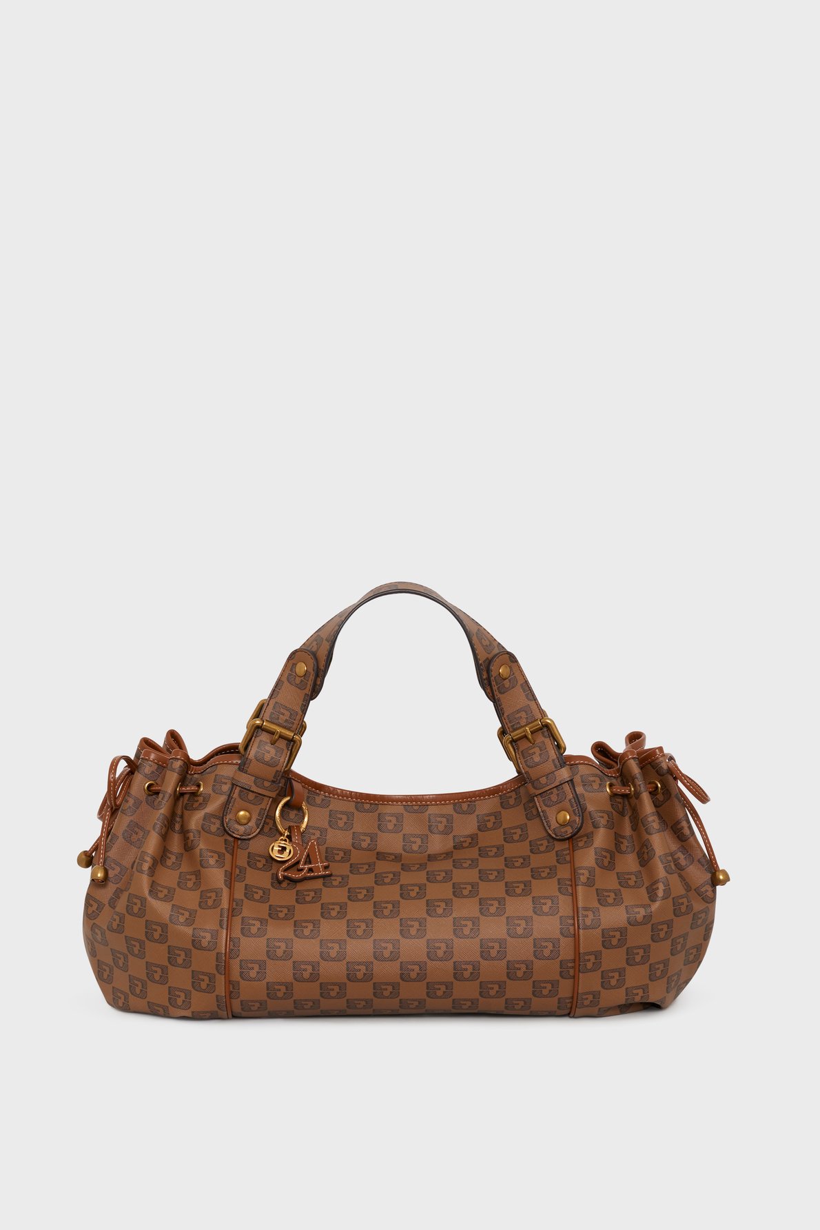 Sac à mainen toile enduite monogrammée et cuir - 24h GERARD DAREL Marron