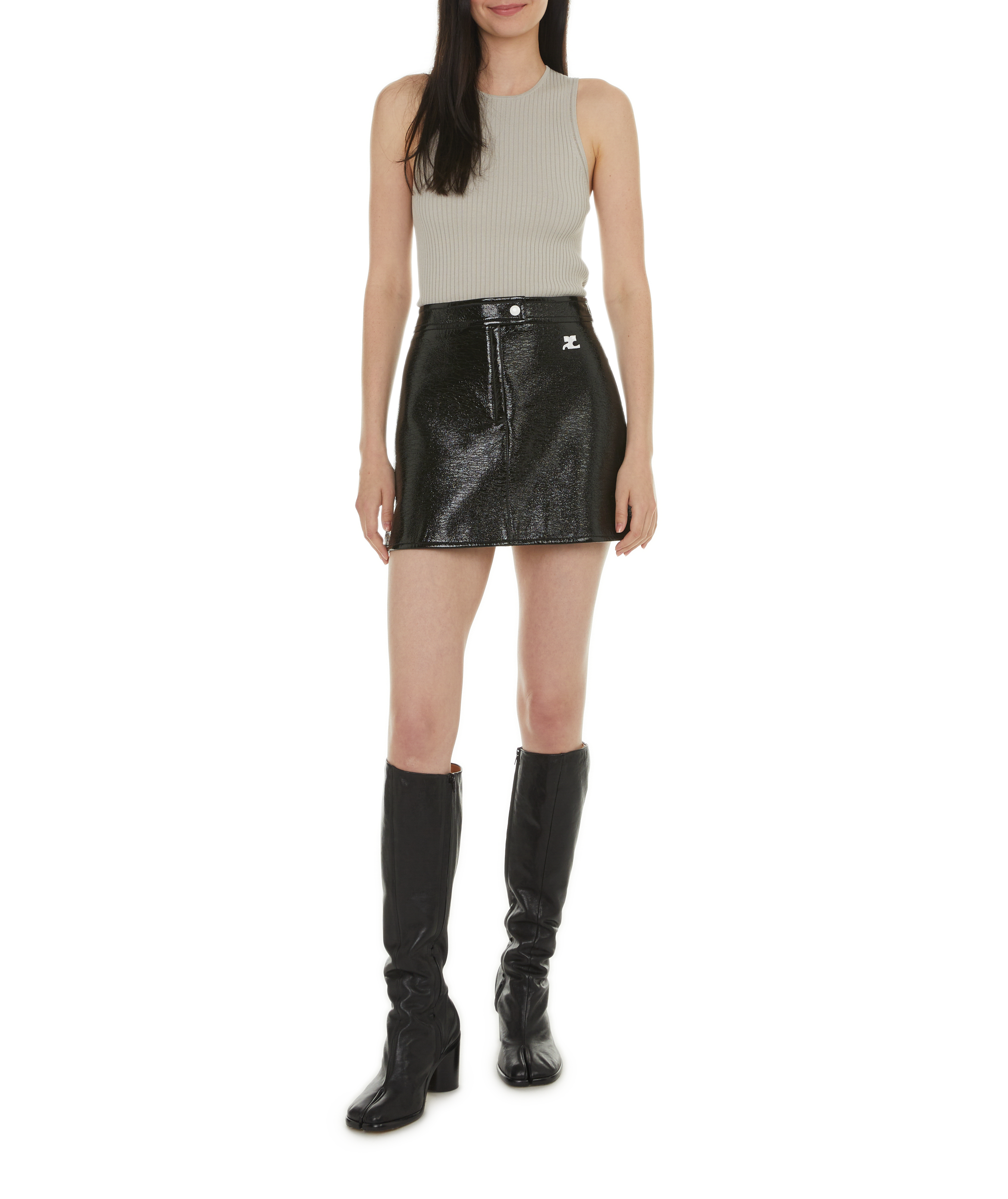 Reedition vinyl mini skirt COURRÈGES Black