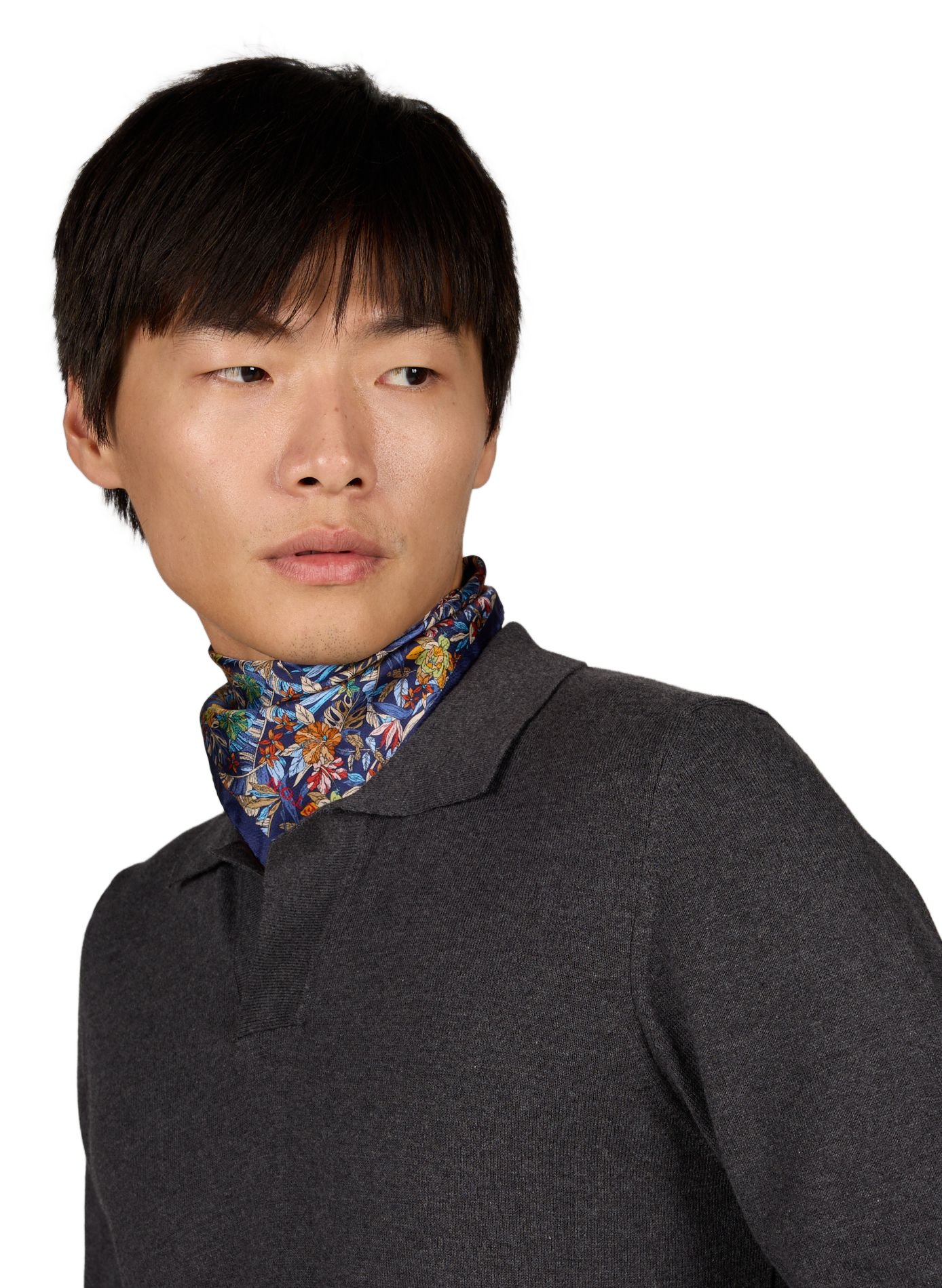 Printed silk suit pocket square ETON Blue