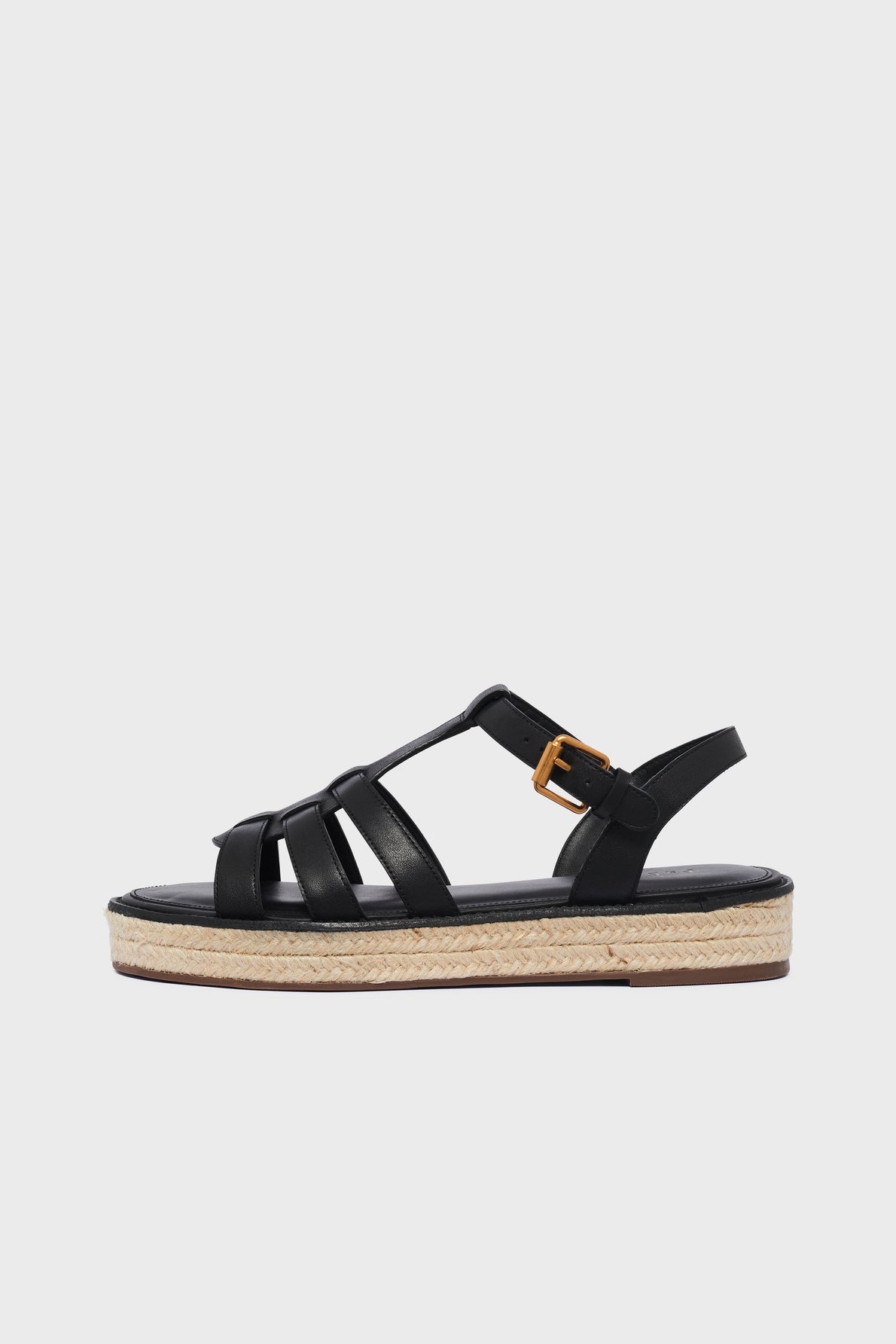 Sandale espadrille en cuir - dune PABLO Noir