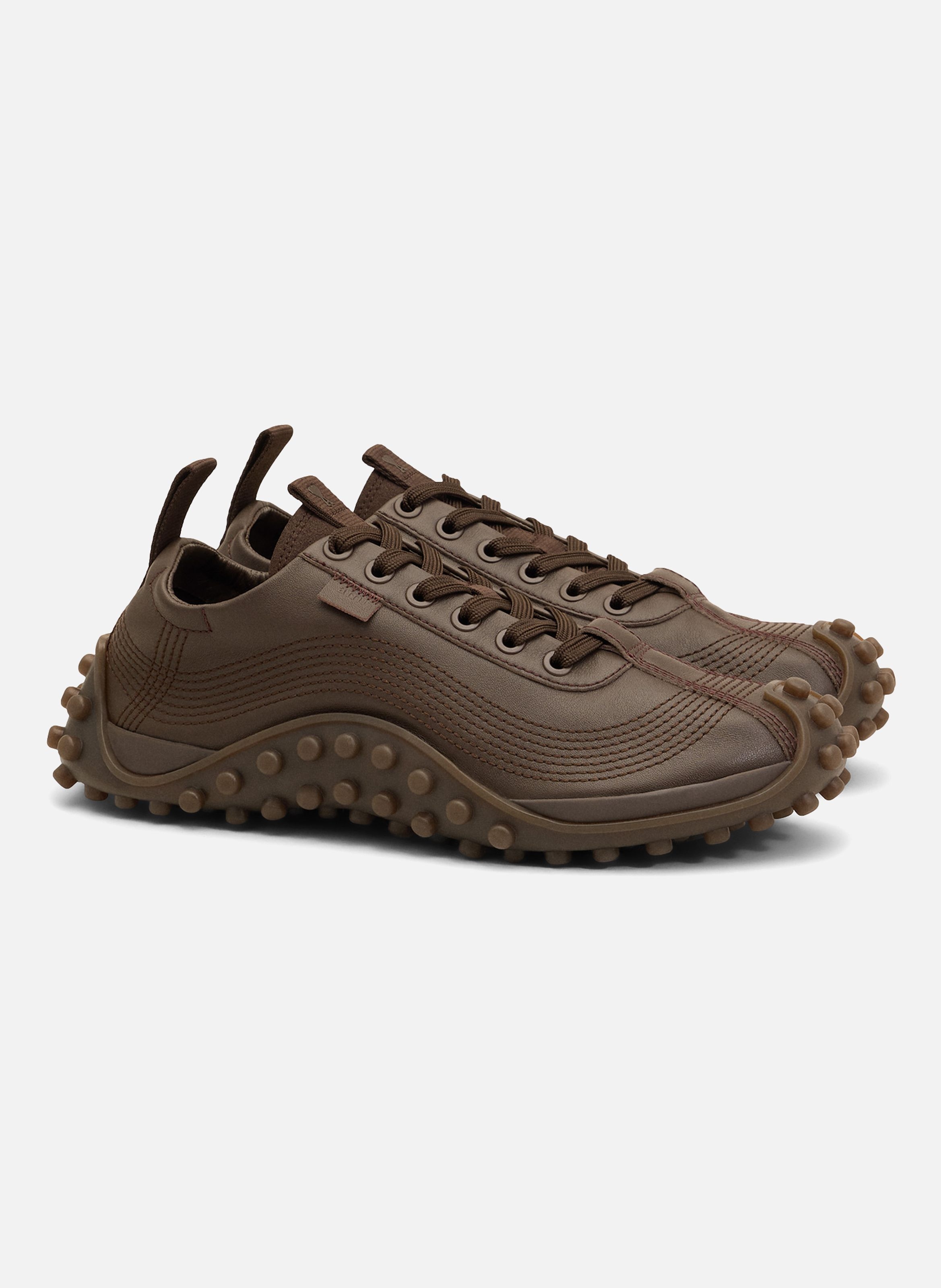 Sneakers mirage unisexes en cuir de veau AMI PARIS Marron