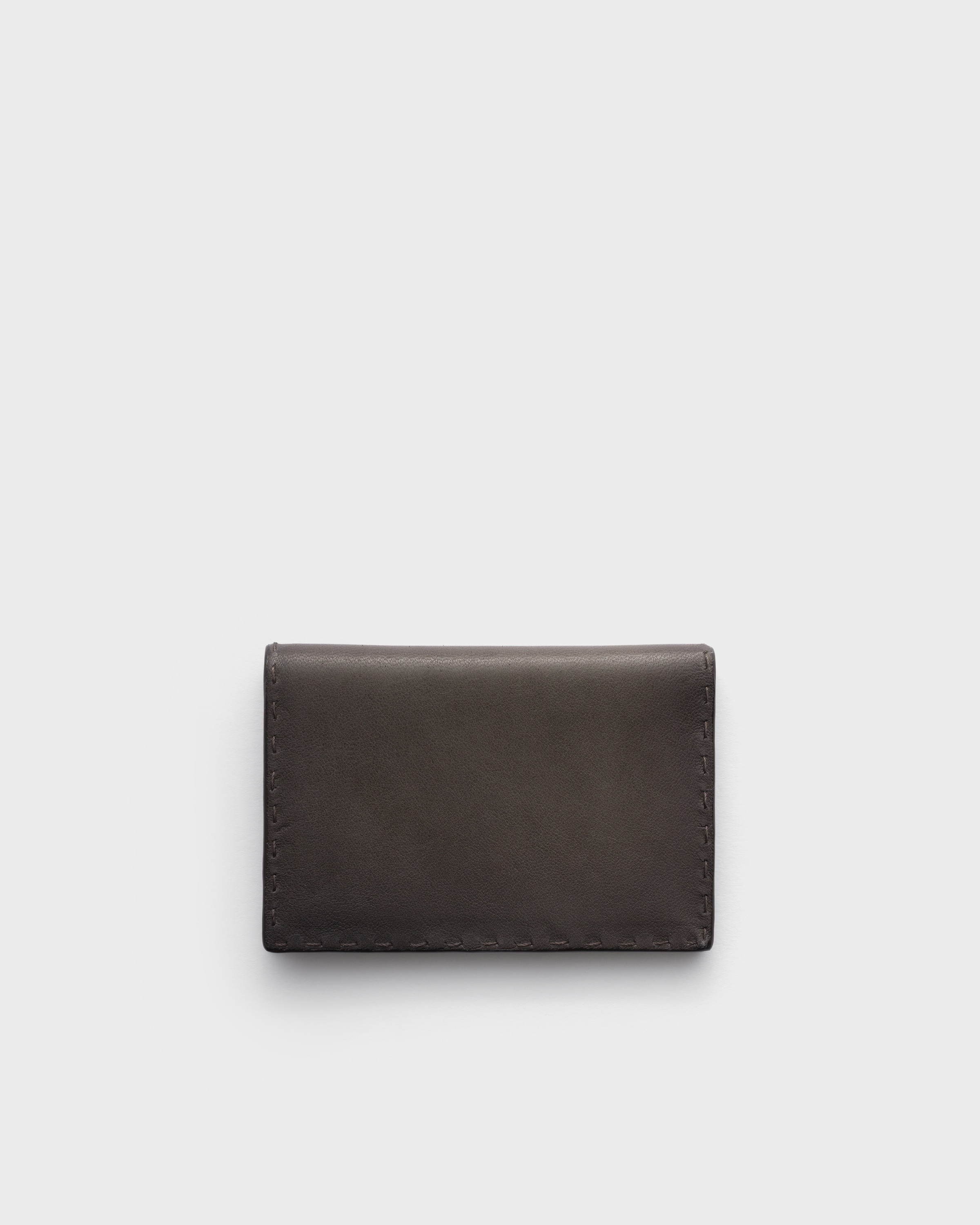 Porte-cartes en cuir vieilli PRADA Gris