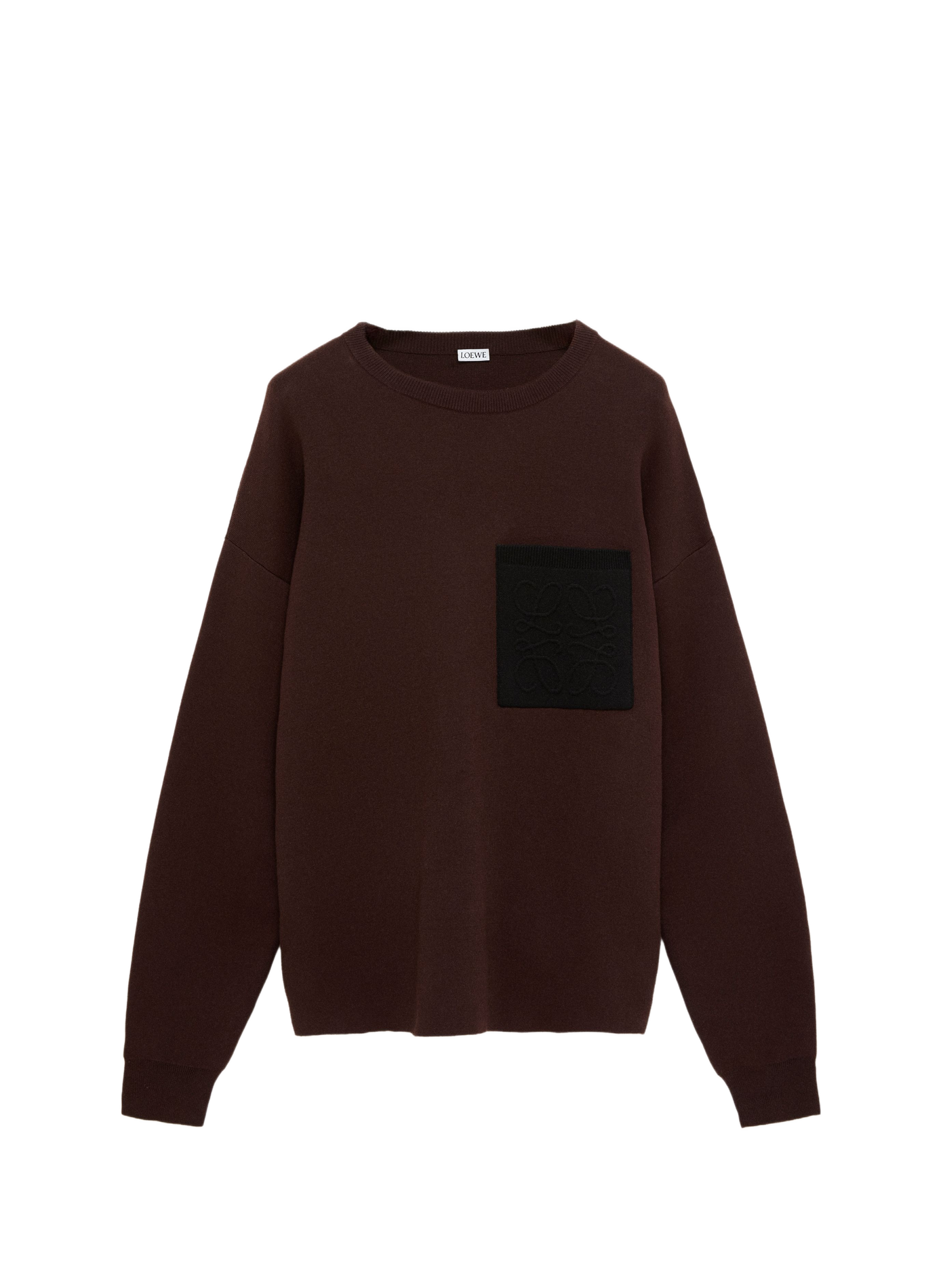 Anagram pocket sweater in blended cotton LOEWE Brown