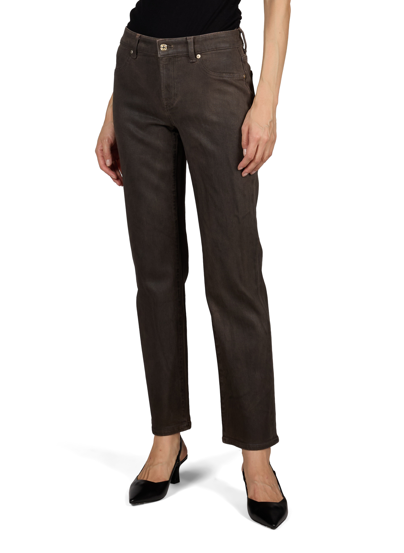 Rechte jeans Calie van gemengd katoen 7 FOR ALL MANKIND Bruin
