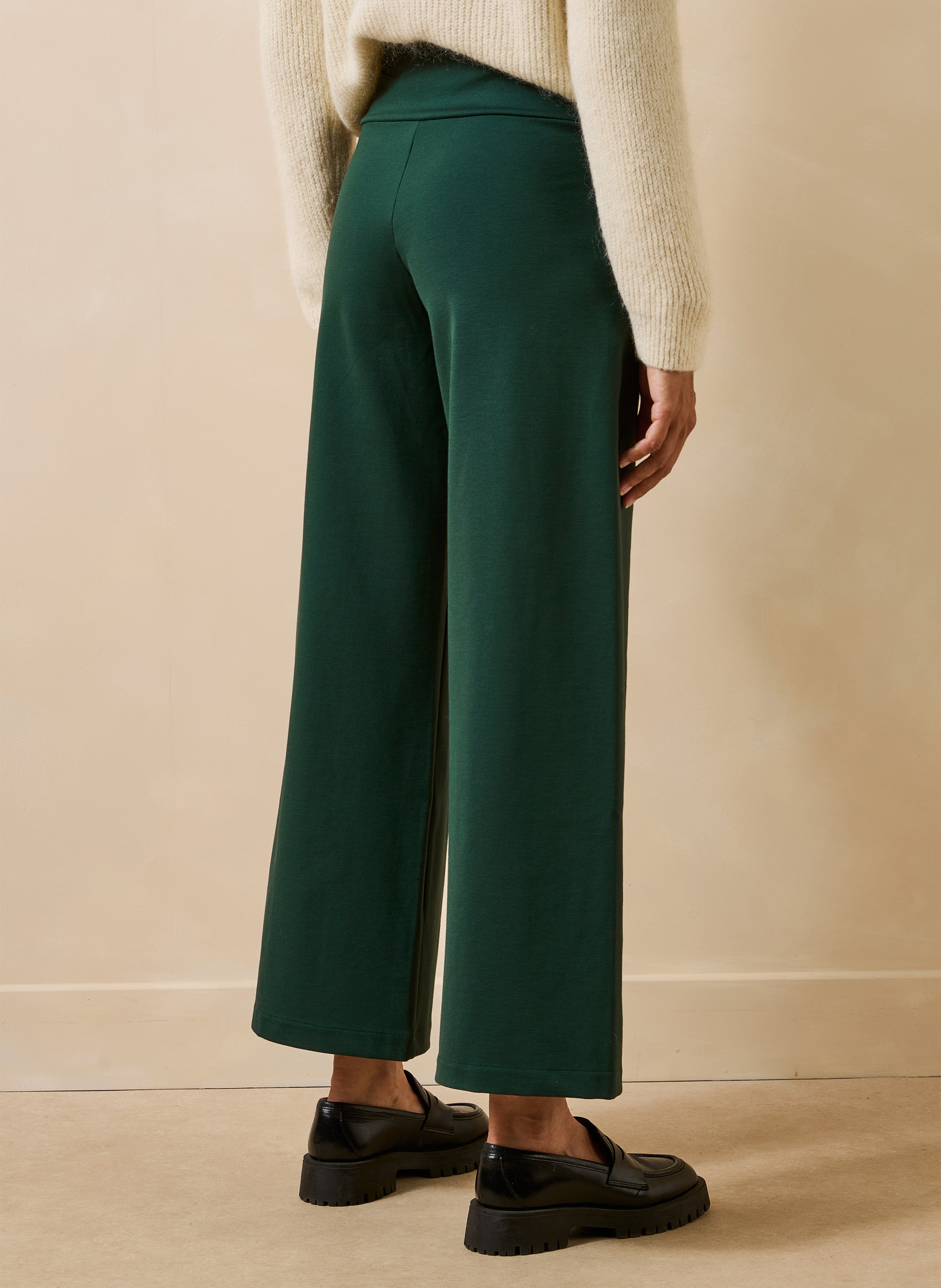 Wijde cropped broek LA FEE MARABOUTEE Groen