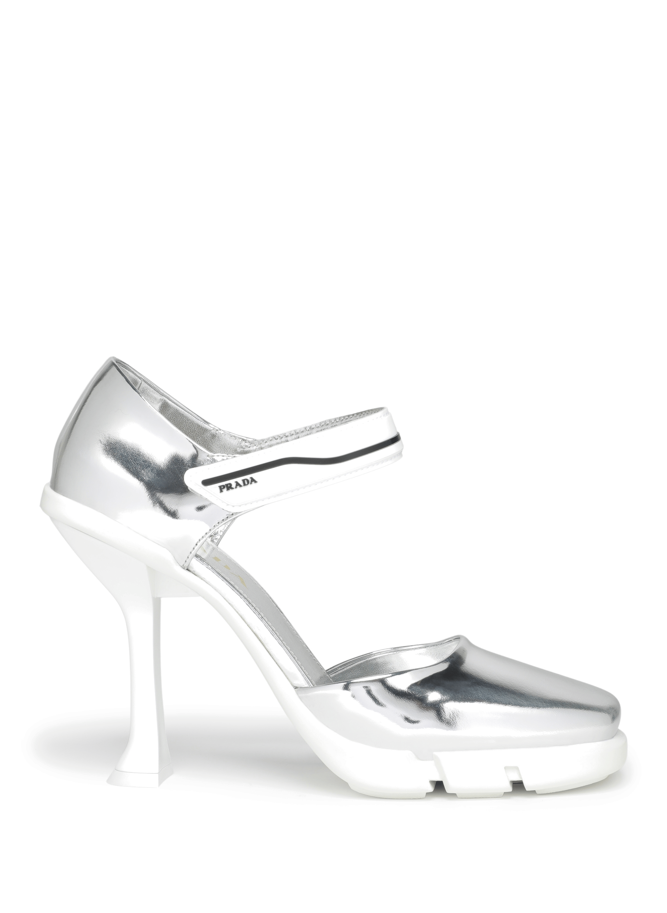Patent leather heels PRADA Silver