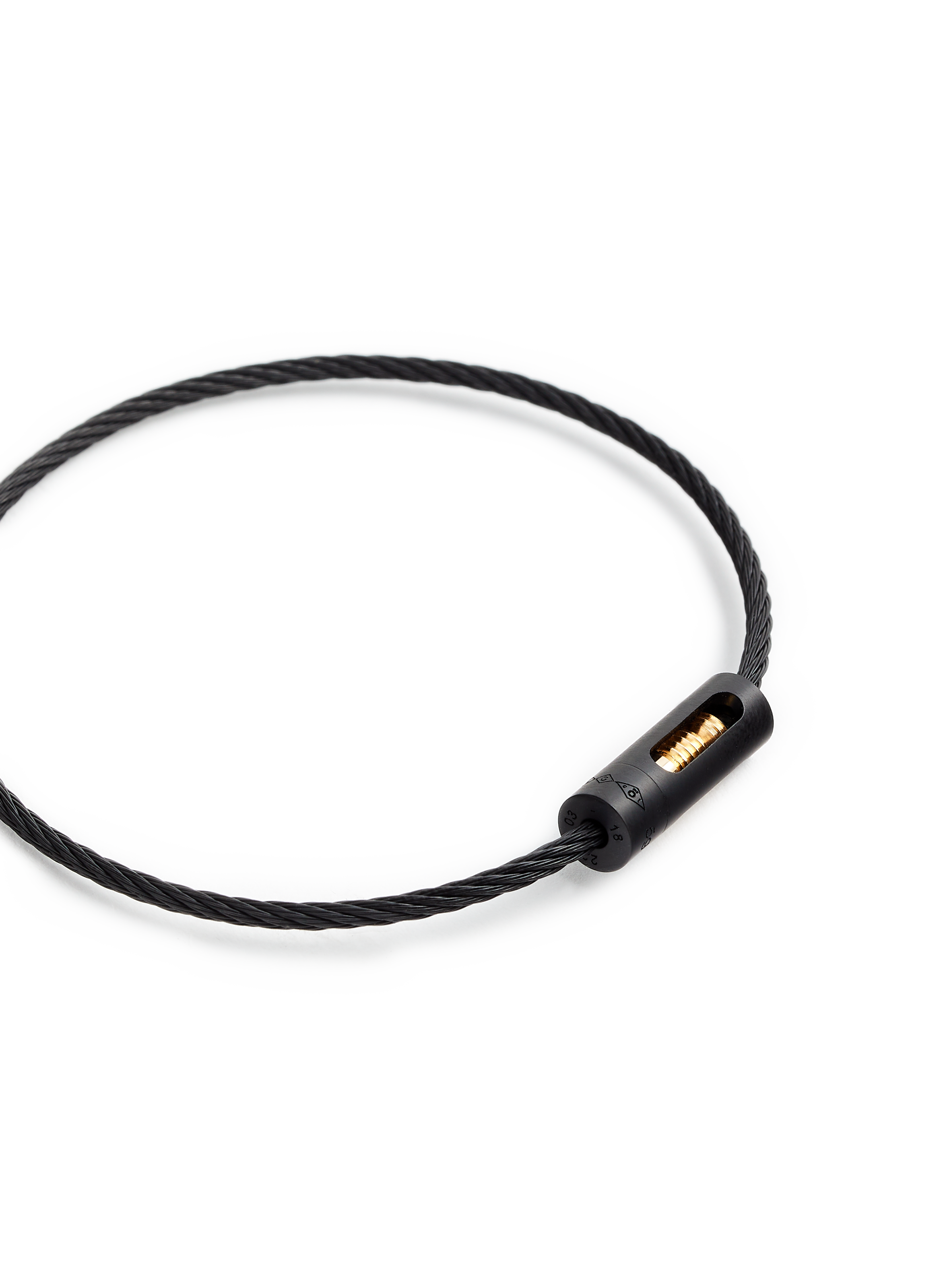 Bracelet câble 5g en titane, or jaune et argent brossé