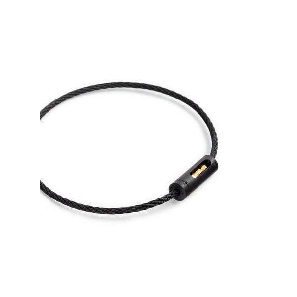 Bracelet câble 5g en titane, or jaune et argent brossé