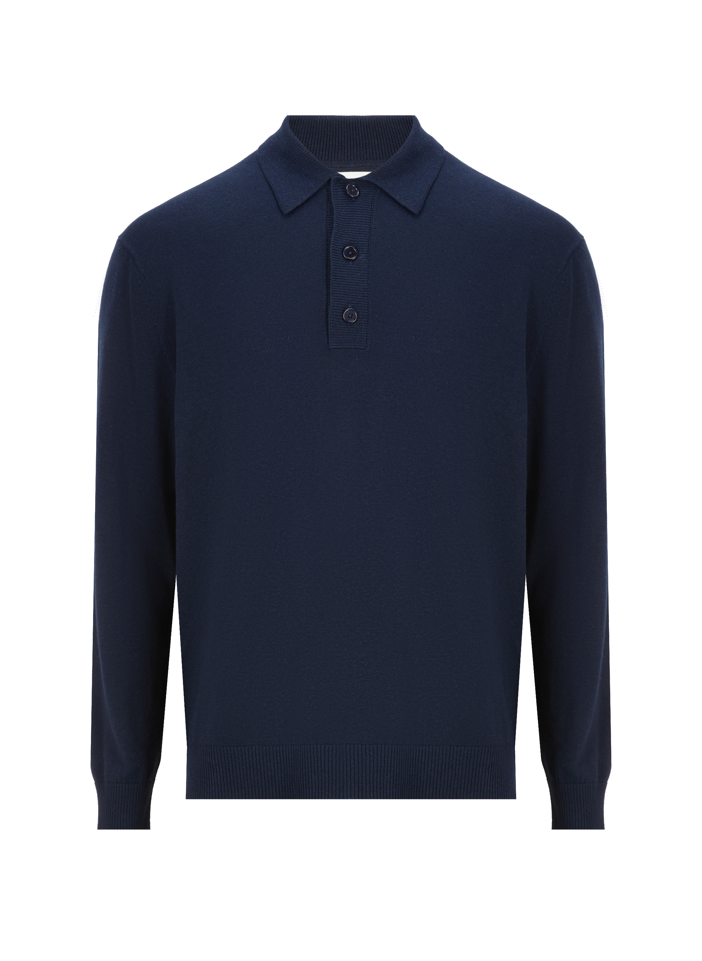 Pull col polo en coton et lin  SAISON 1865 Bleu