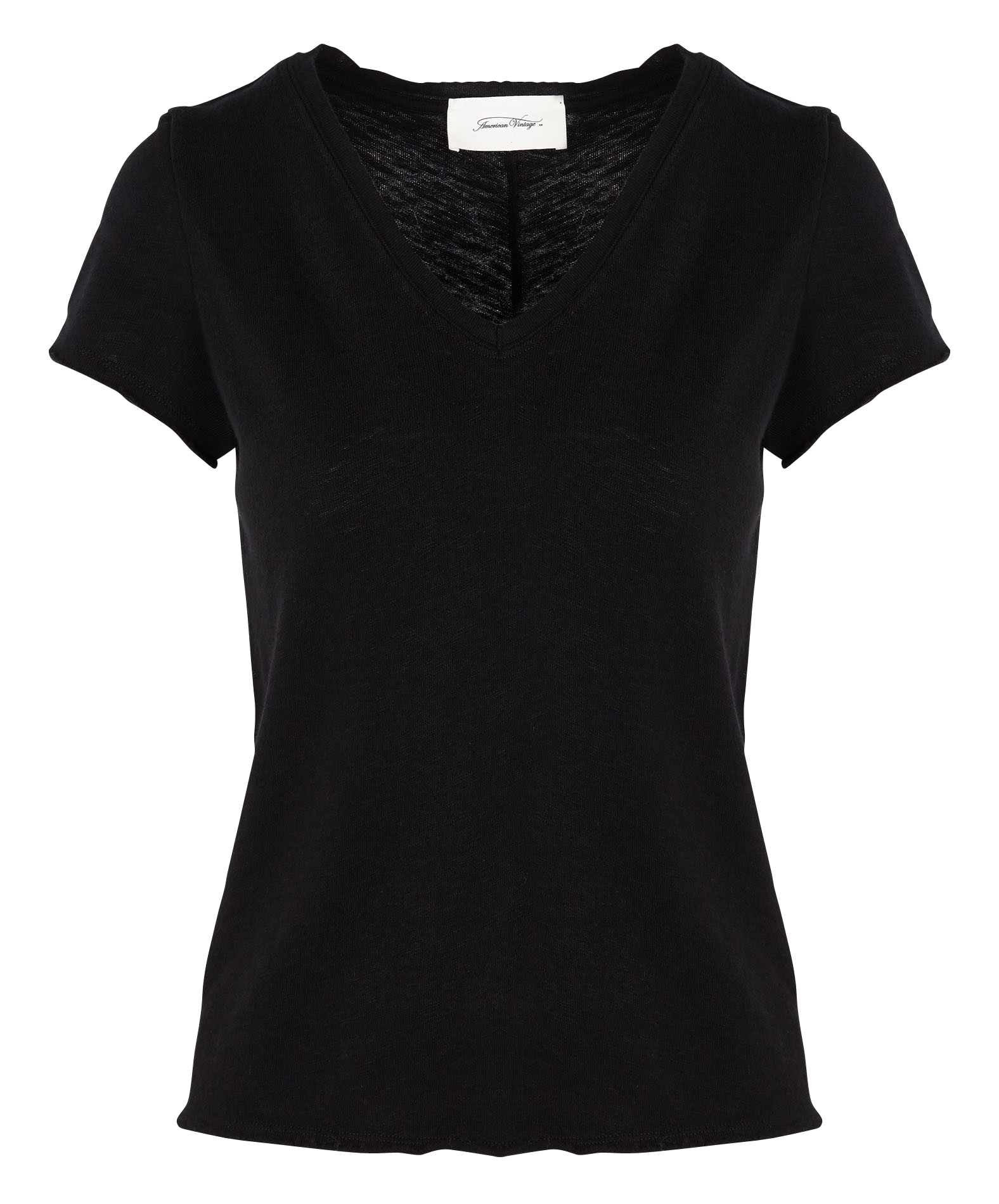 Tee-shirt col v en coton sonoma AMERICAN VINTAGE Noir