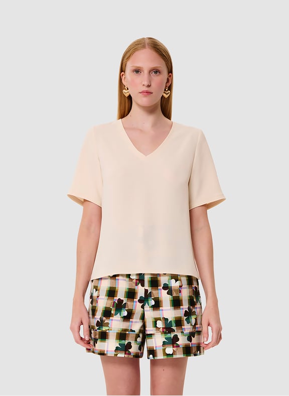 Top droit uni - toscane Blanc by TARA JARMON TARA JARMON Top droit uni - toscane Blanc
