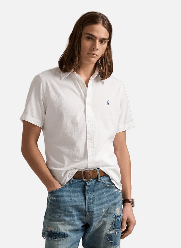 Chemise à manches courtes en coton Blanc by POLO RALPH LAUREN POLO RALPH LAUREN Chemise à manches courtes en coton Blanc