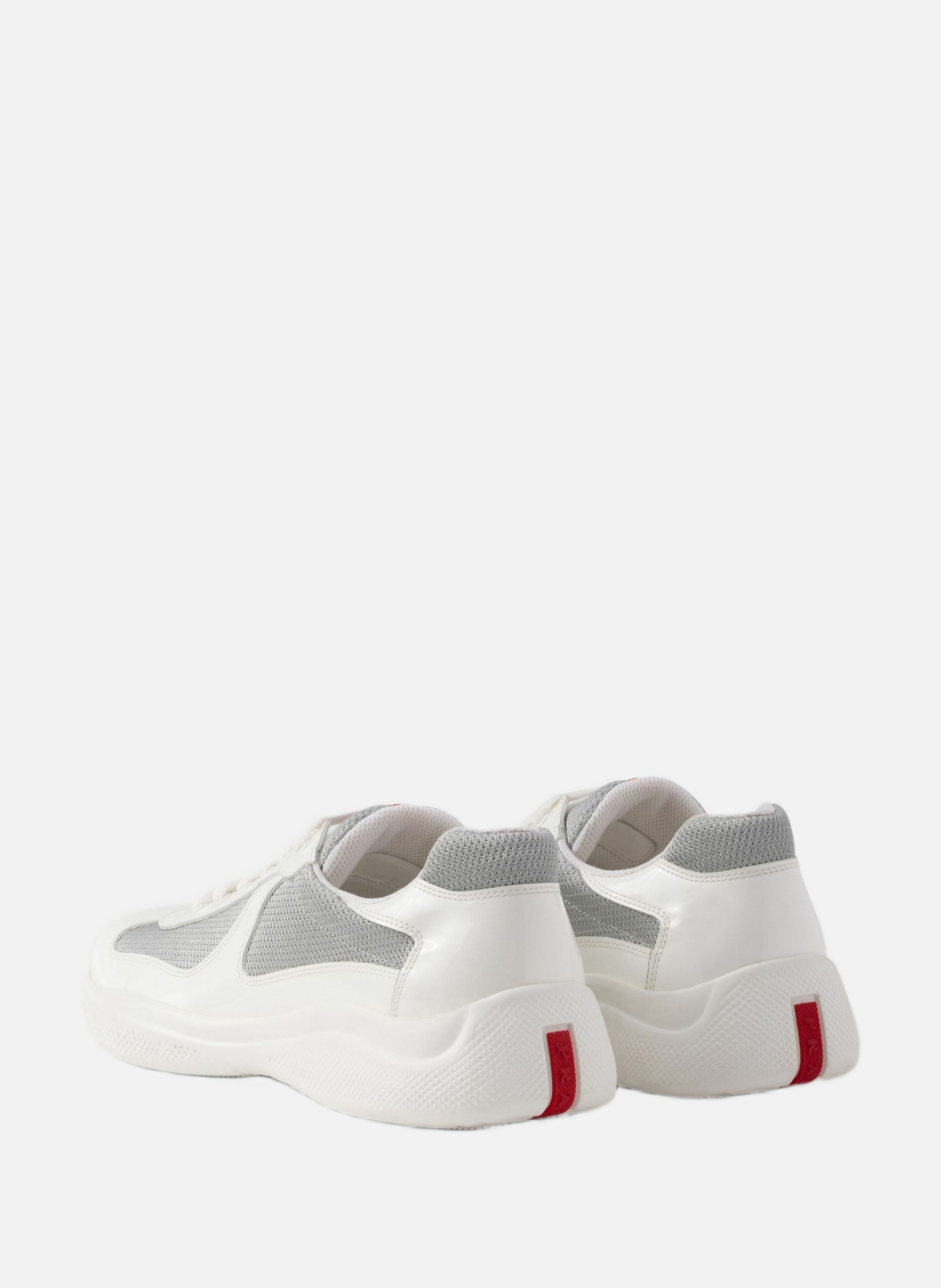 Sneakers prada america’s cup en cuir verni et tiss PRADA Blanc