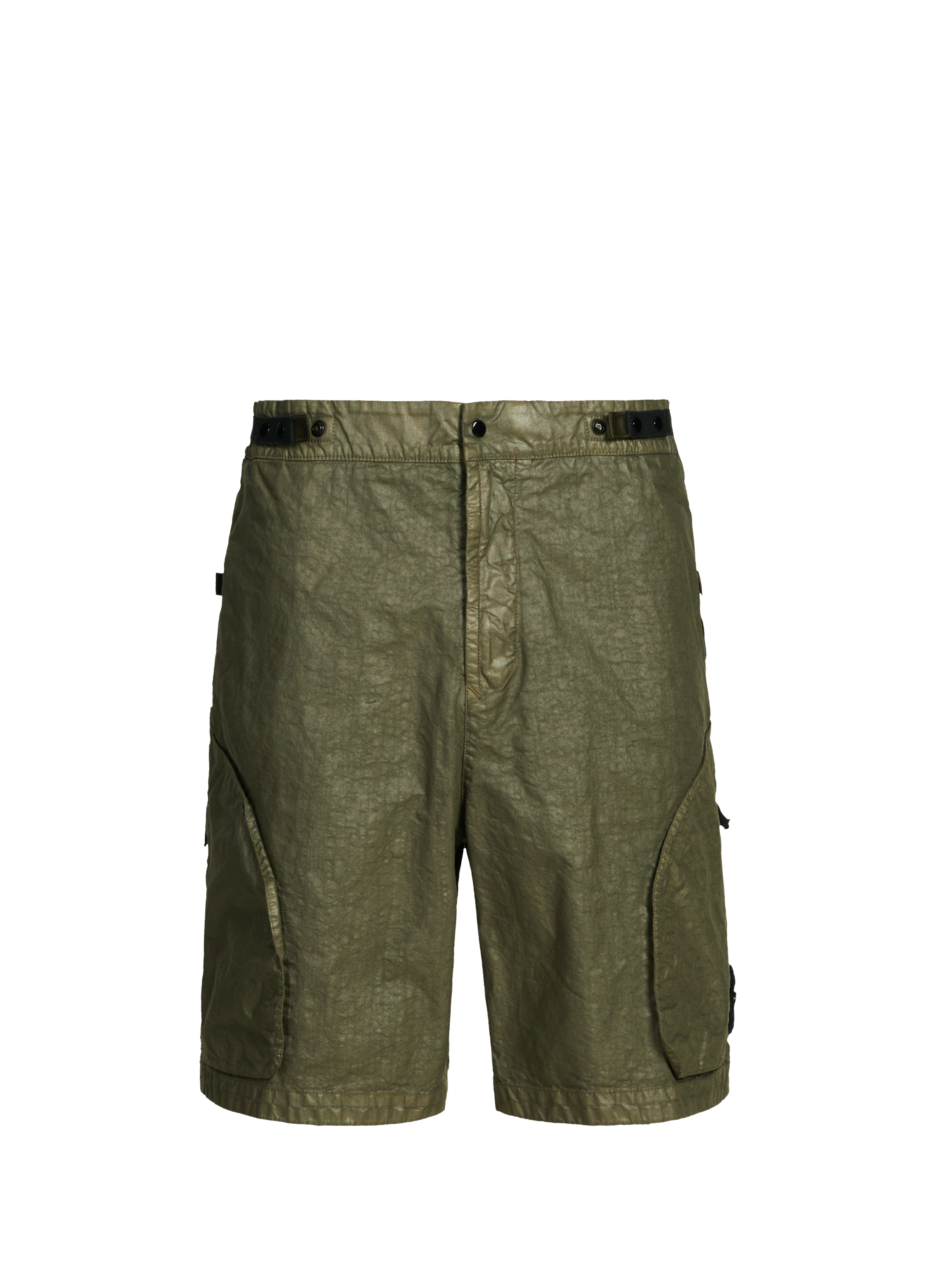 Textured logo Bermuda shorts STONE ISLAND Green