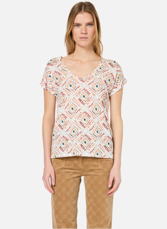 T-shirt à col rond imprimé - giovanna Beige by GERARD DAREL GERARD DAREL T-shirt à col rond imprimé - giovanna Beige