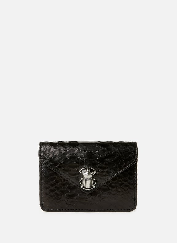 Porte-cartes Alex en python Noir by CLARIS VIROT CLARIS VIROT Porte-cartes Alex en python Noir