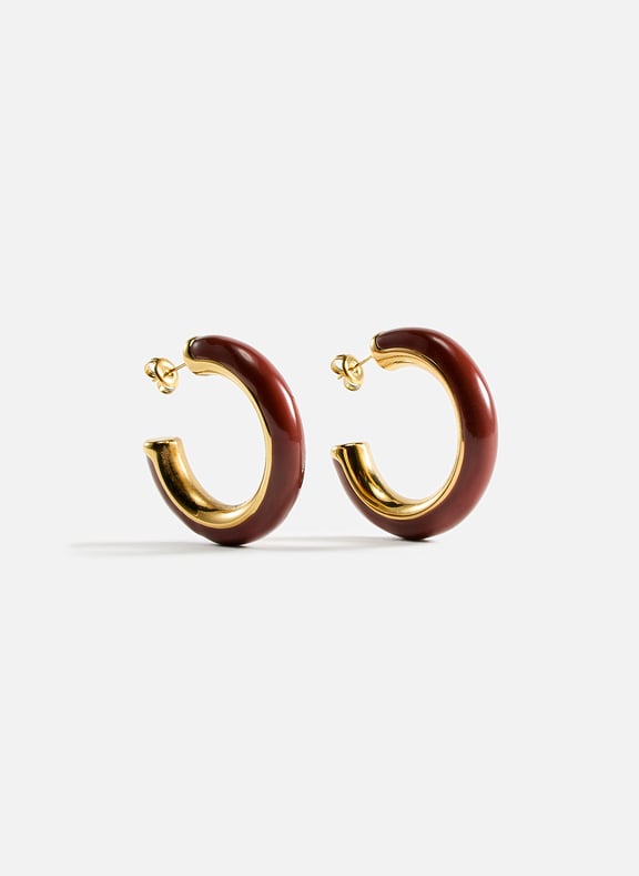 Hoop earrings Brown by AU PRINTEMPS PARIS AU PRINTEMPS PARIS Hoop earrings Brown