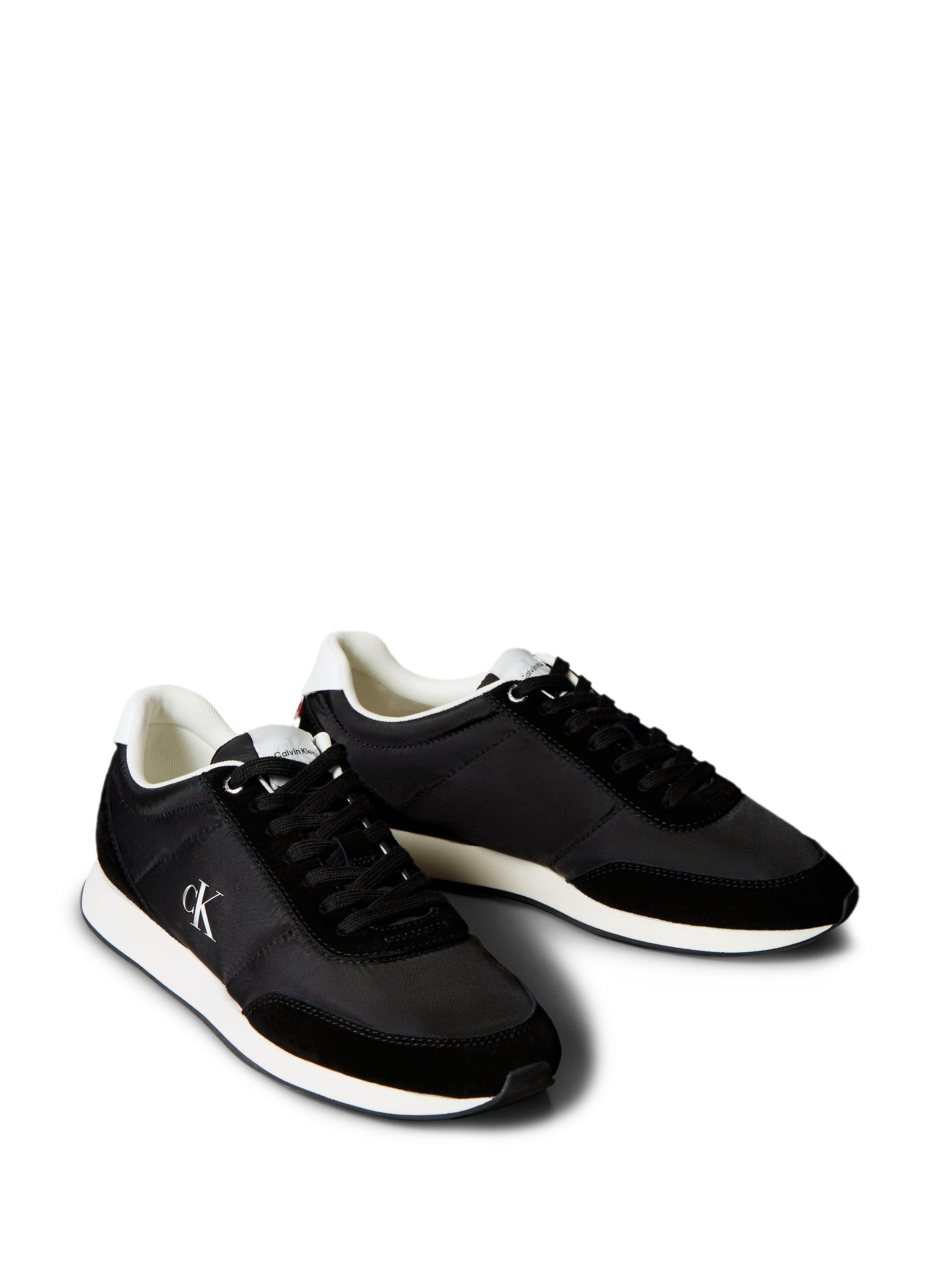 Baskets en daim mélangé avec logo Signature CALVIN KLEIN Noir