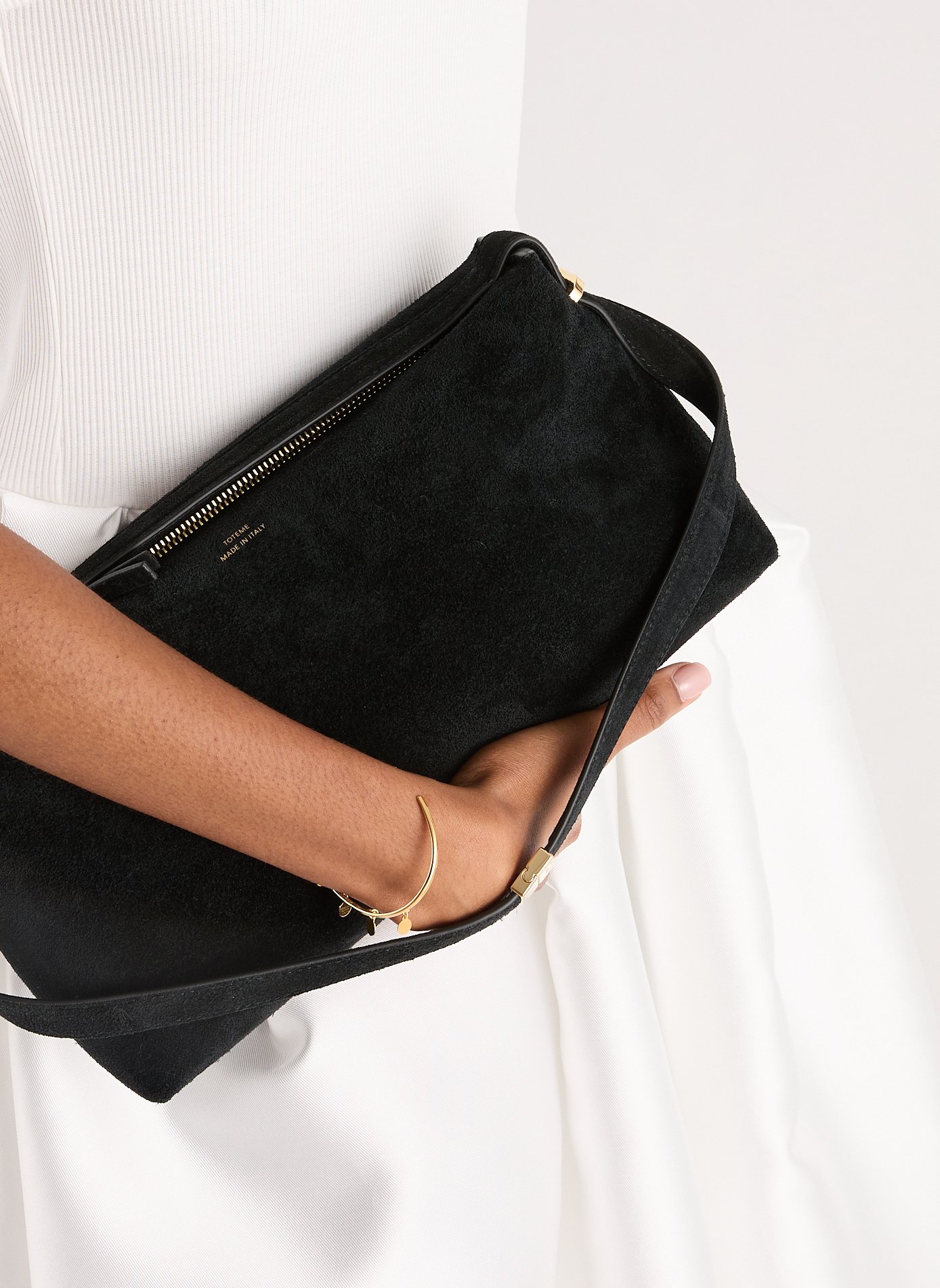 Suede leather clutch TOTEME Black