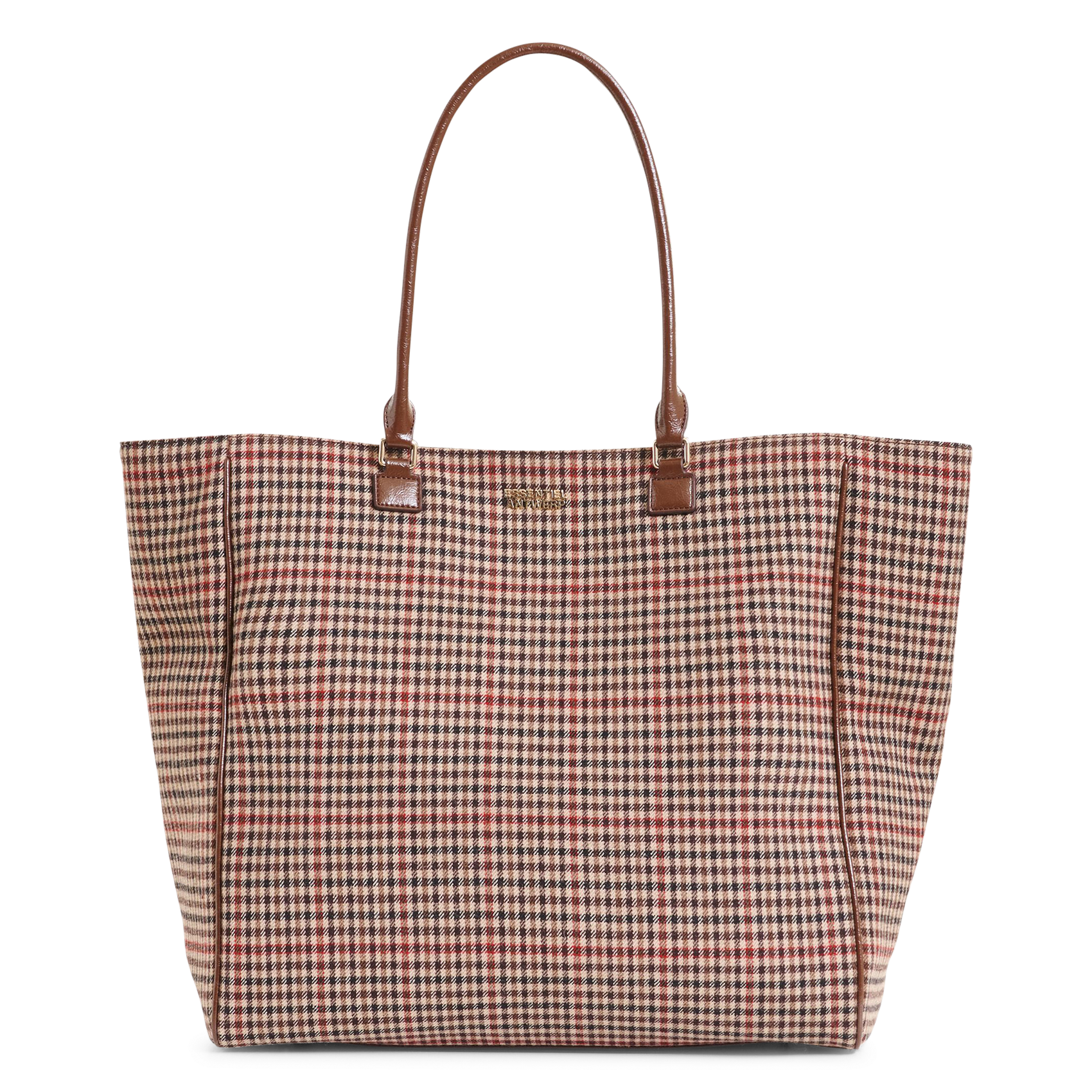 Cabas à carreauc Inbox ESSENTIEL ANTWERP Marron