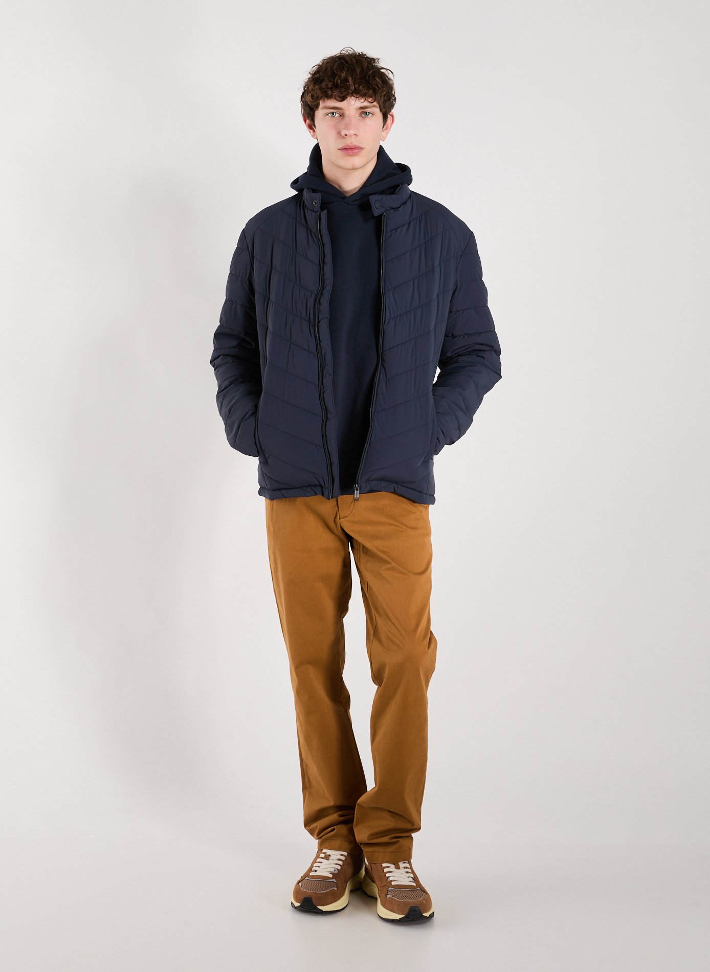 Quilted straight down jacket GUESS Blue