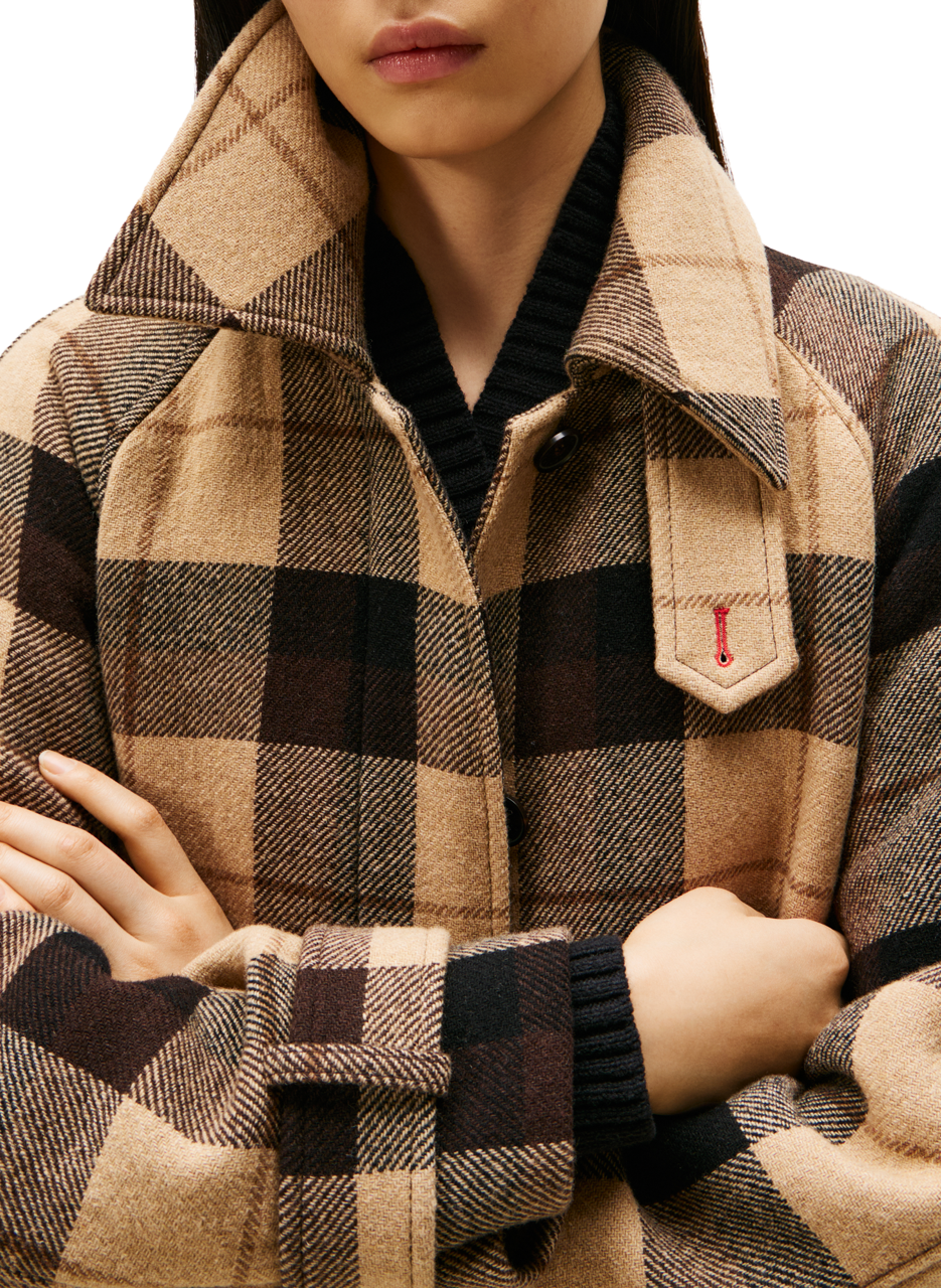Oversized checkered wool coat with belt TOMMY HILFIGER Multicolour