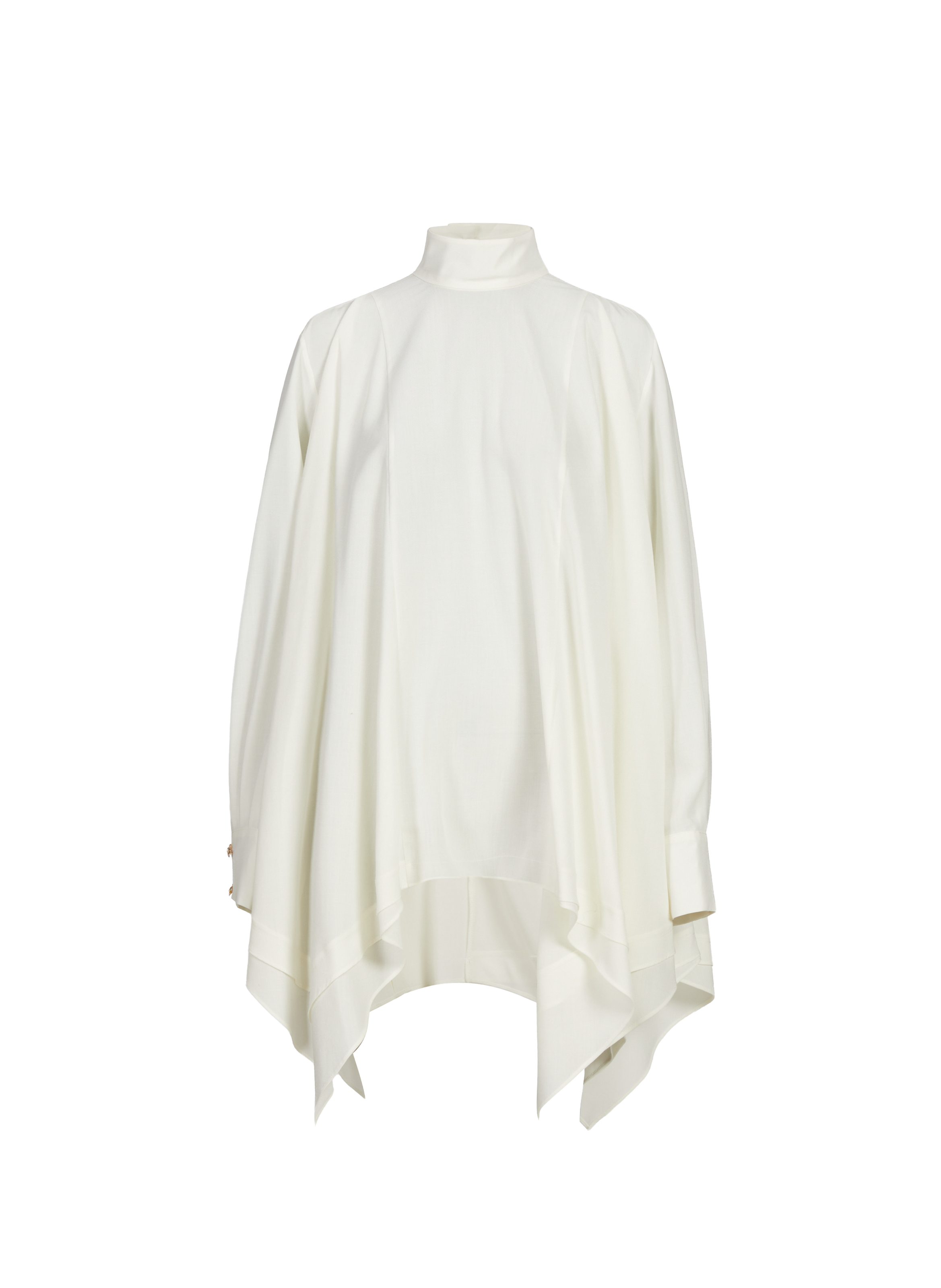 EENK Blouse à col montant ample boutonnée White