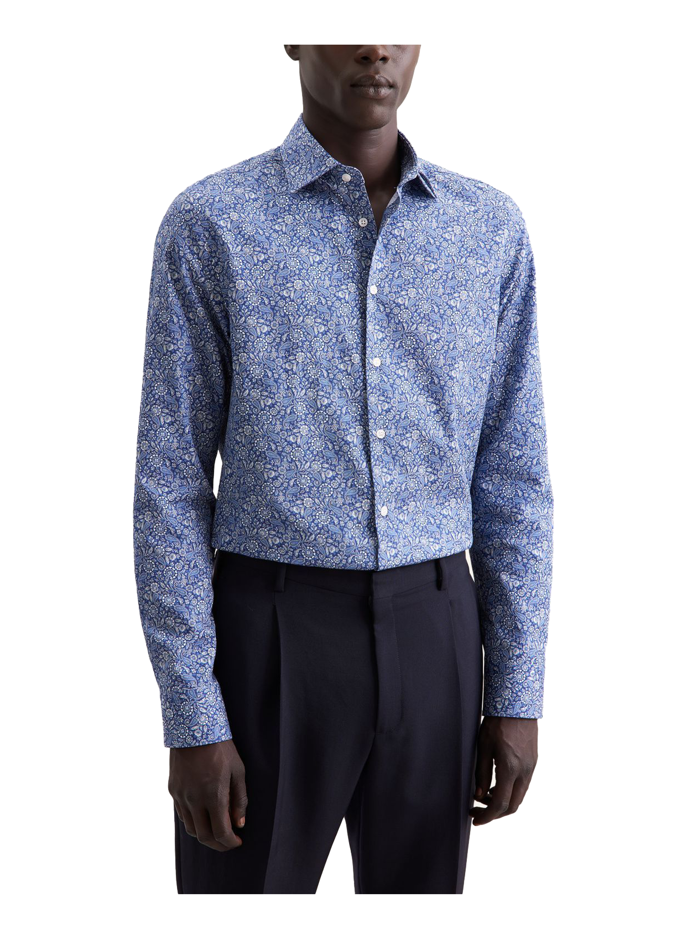SEIDENSTICKER Chemise à motif en coton Bleu