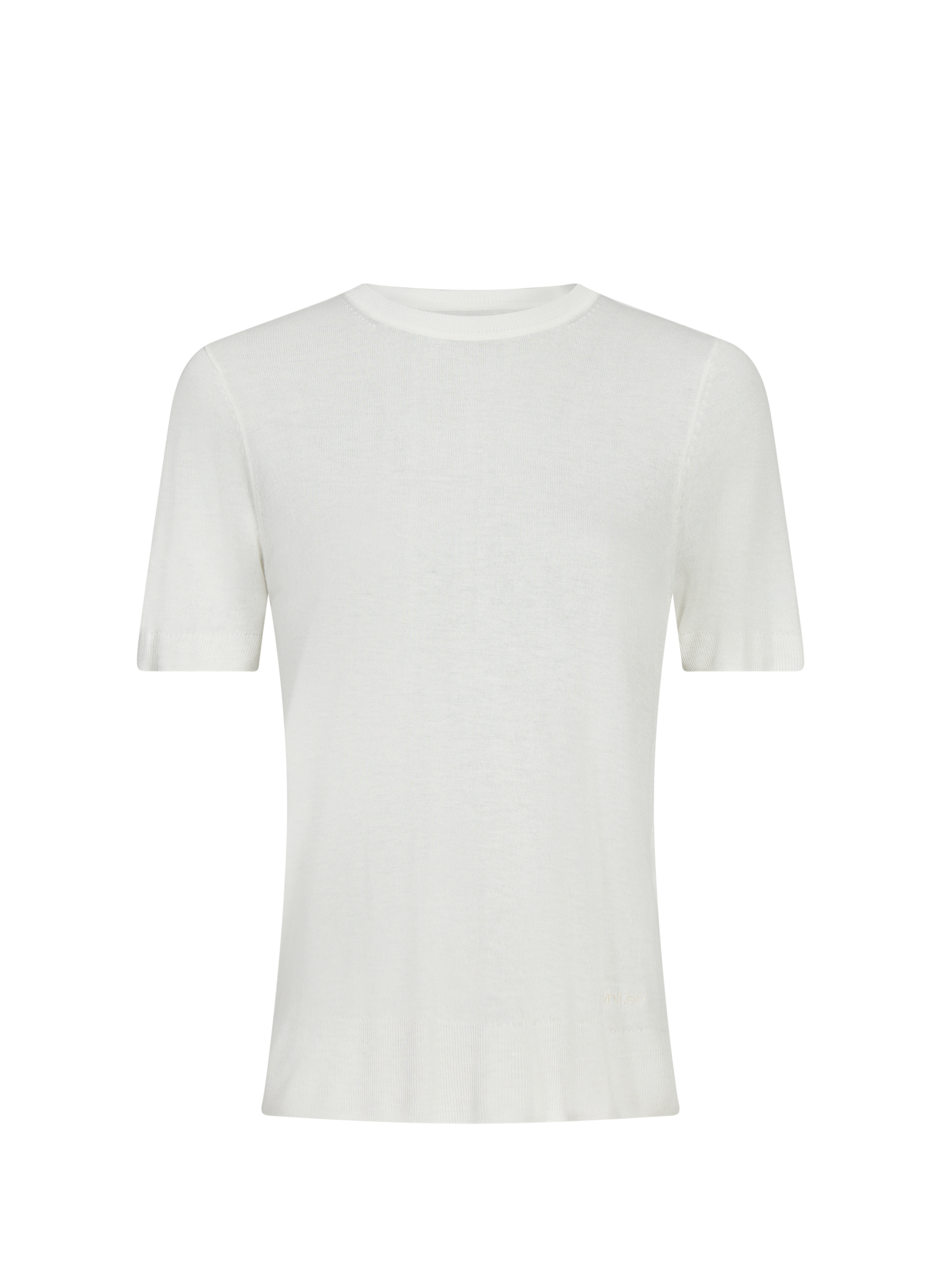 CALVIN KLEIN Short-sleeved viscose sweater Beige