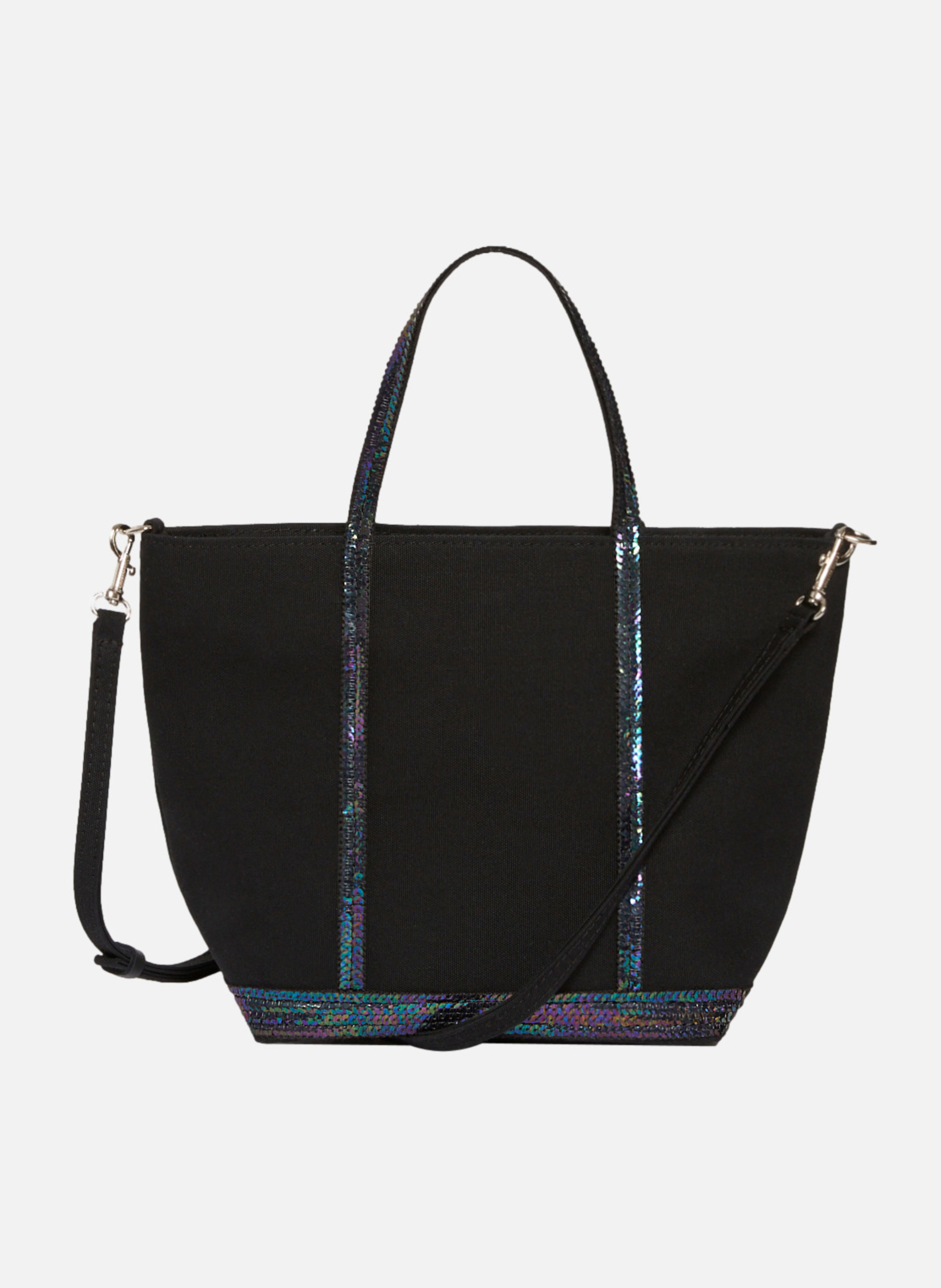 VANESSA BRUNO Cabas s zippé en toile Noir