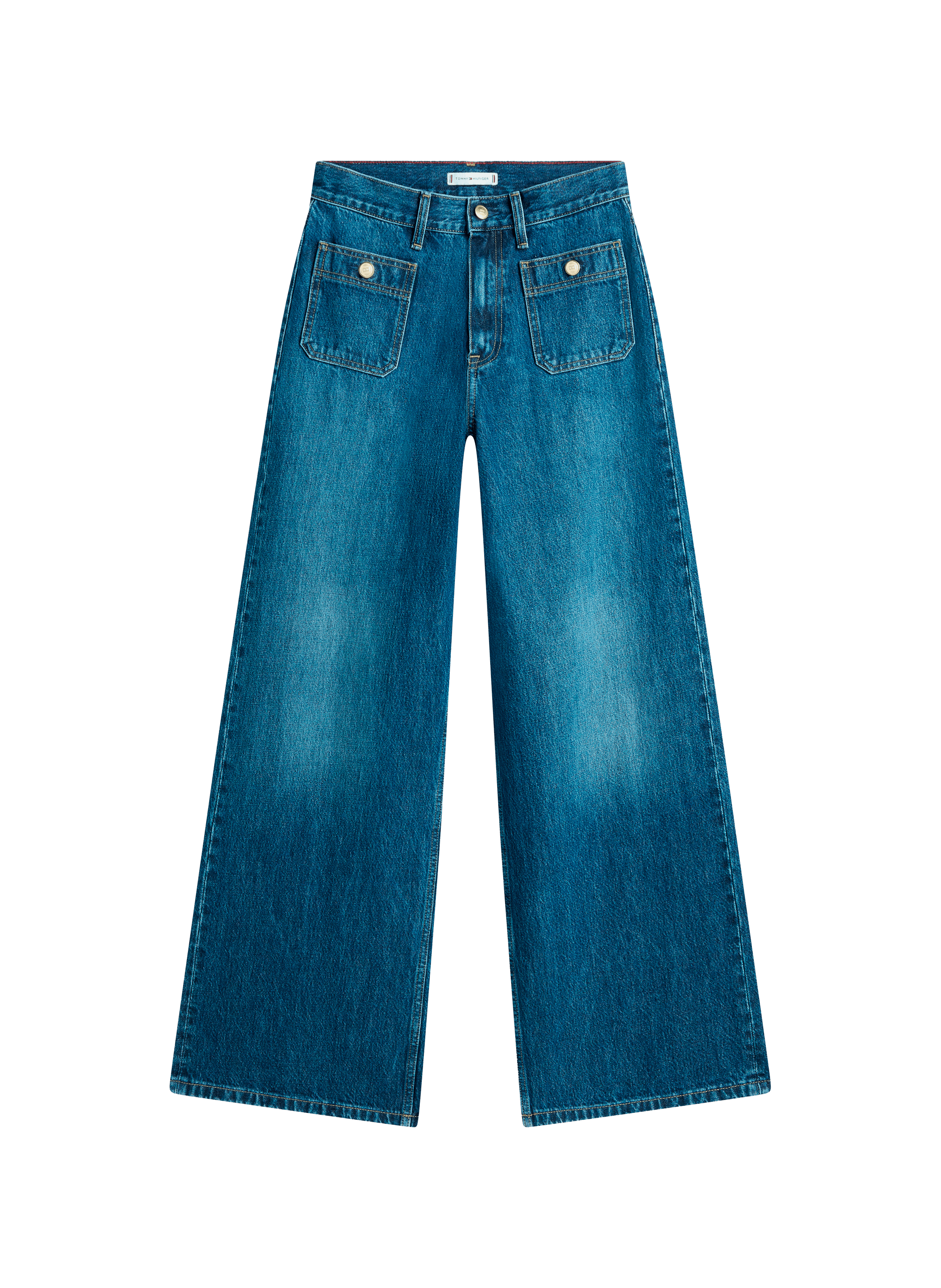 Jean ample en coton déla vé TOMMY HILFIGER Bleu