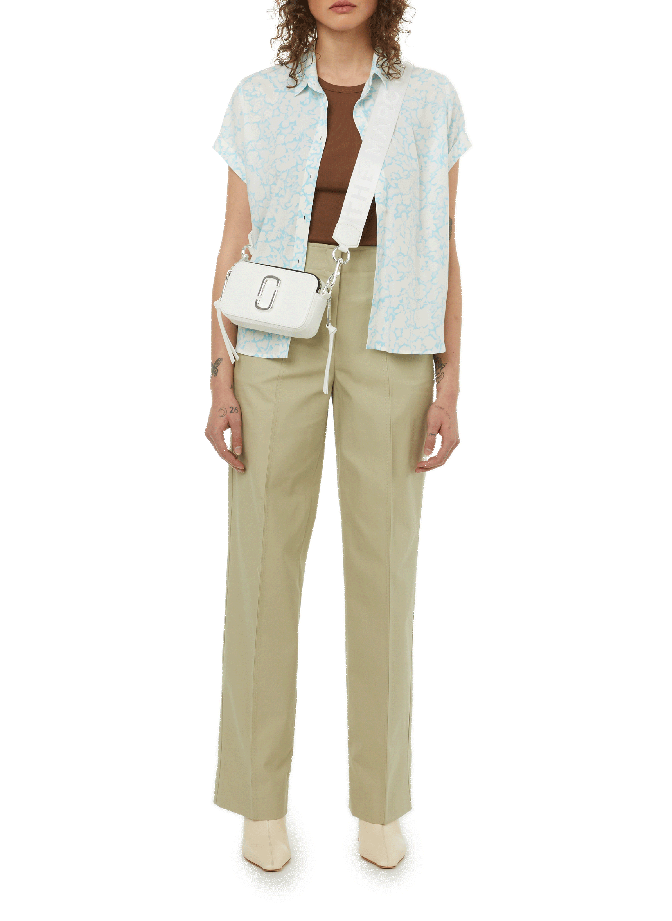 Sac The Snapshot en cuir MARC JACOBS Blanc