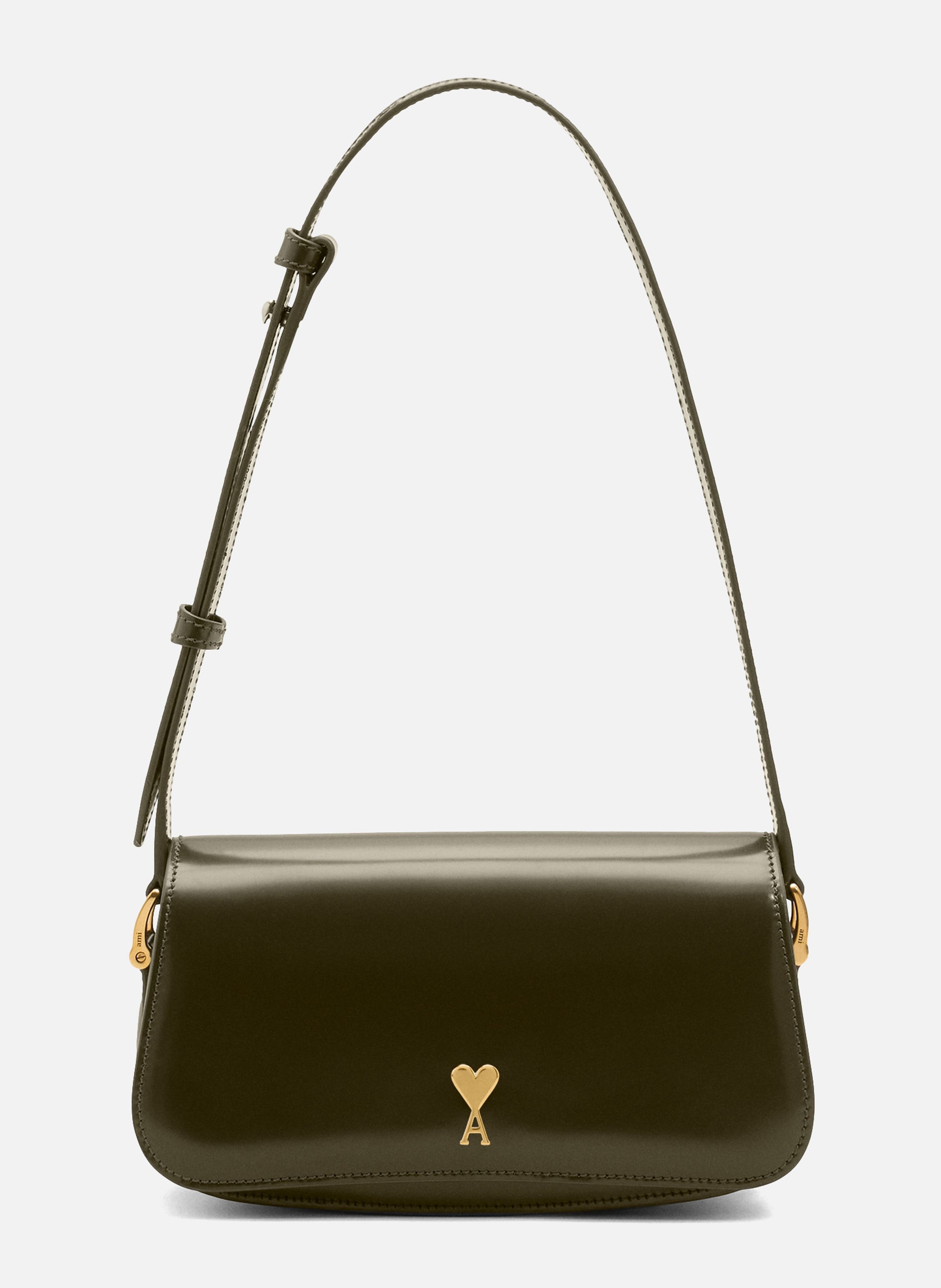 Sac porte epaule paris paris unisexe en cuir de veau AMI PARIS Vert