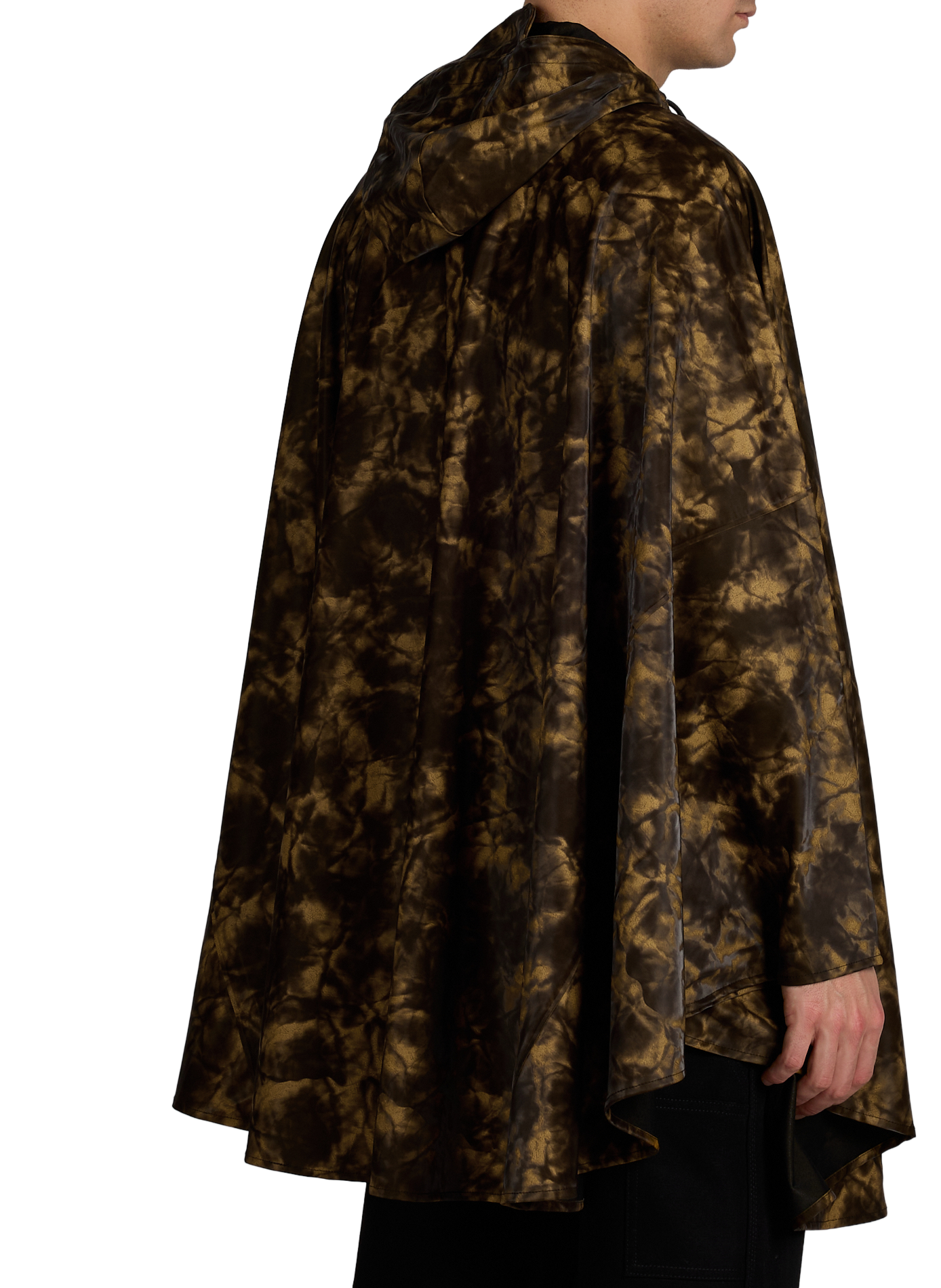 Printed hooded cape W3 RAINS Brown
