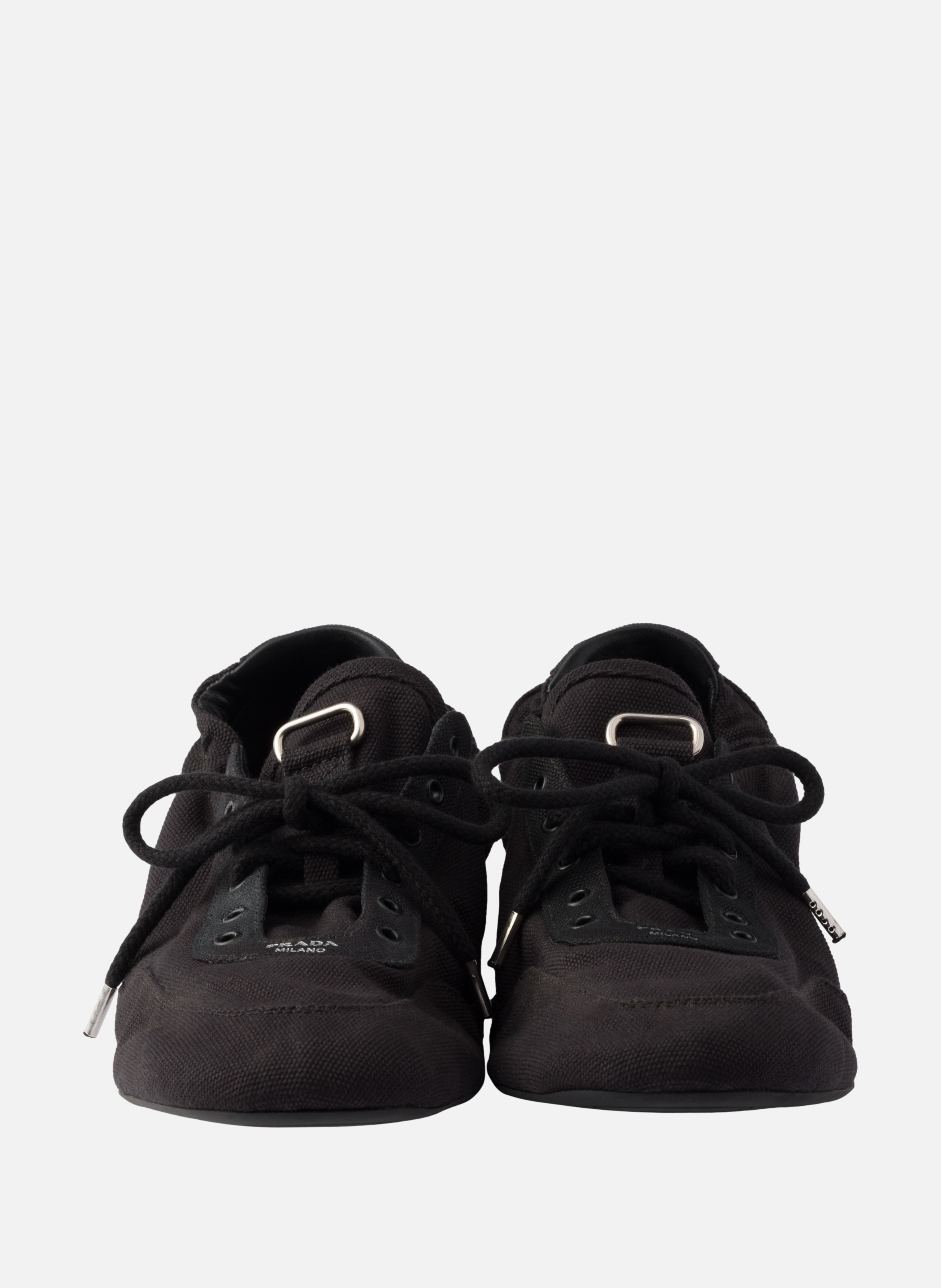 Baskets en toile collapse PRADA Noir