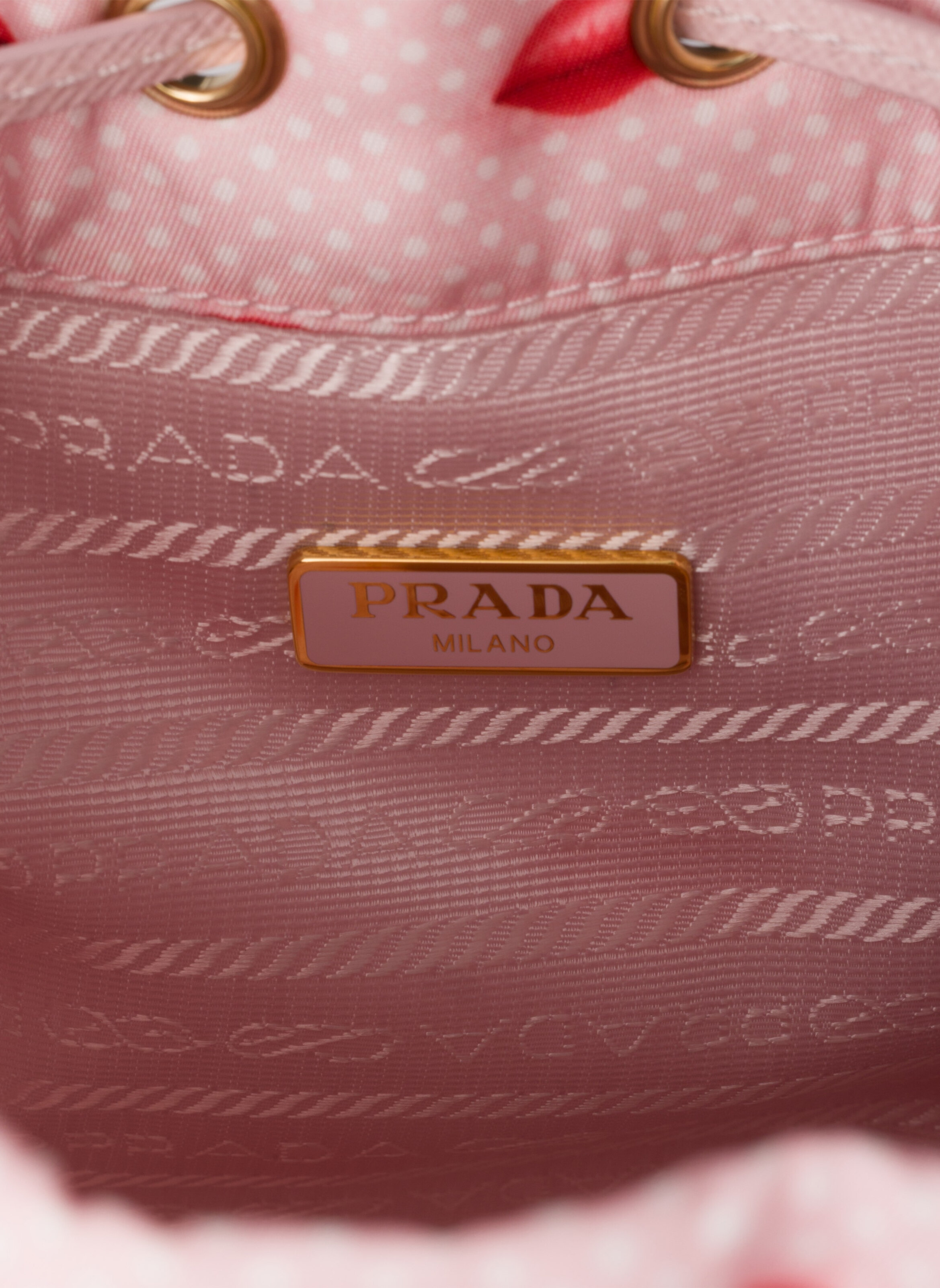 Pochette en re-nylon imprimé PRADA Rose