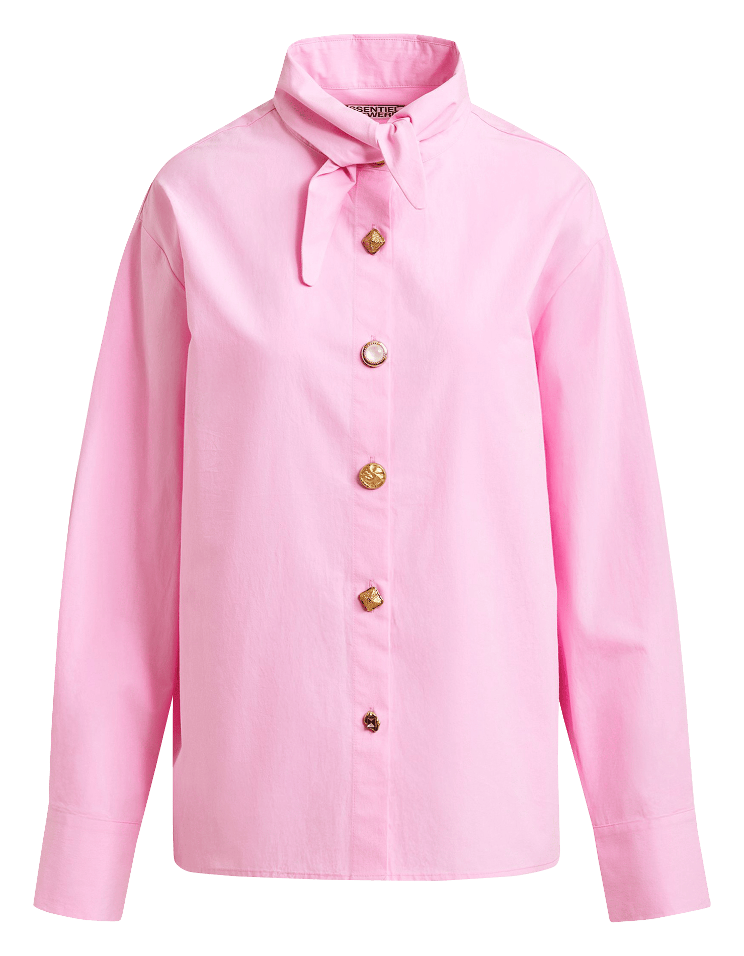 Chemise oversize à col rallongé unie Jomato ESSENTIEL ANTWERP Rose