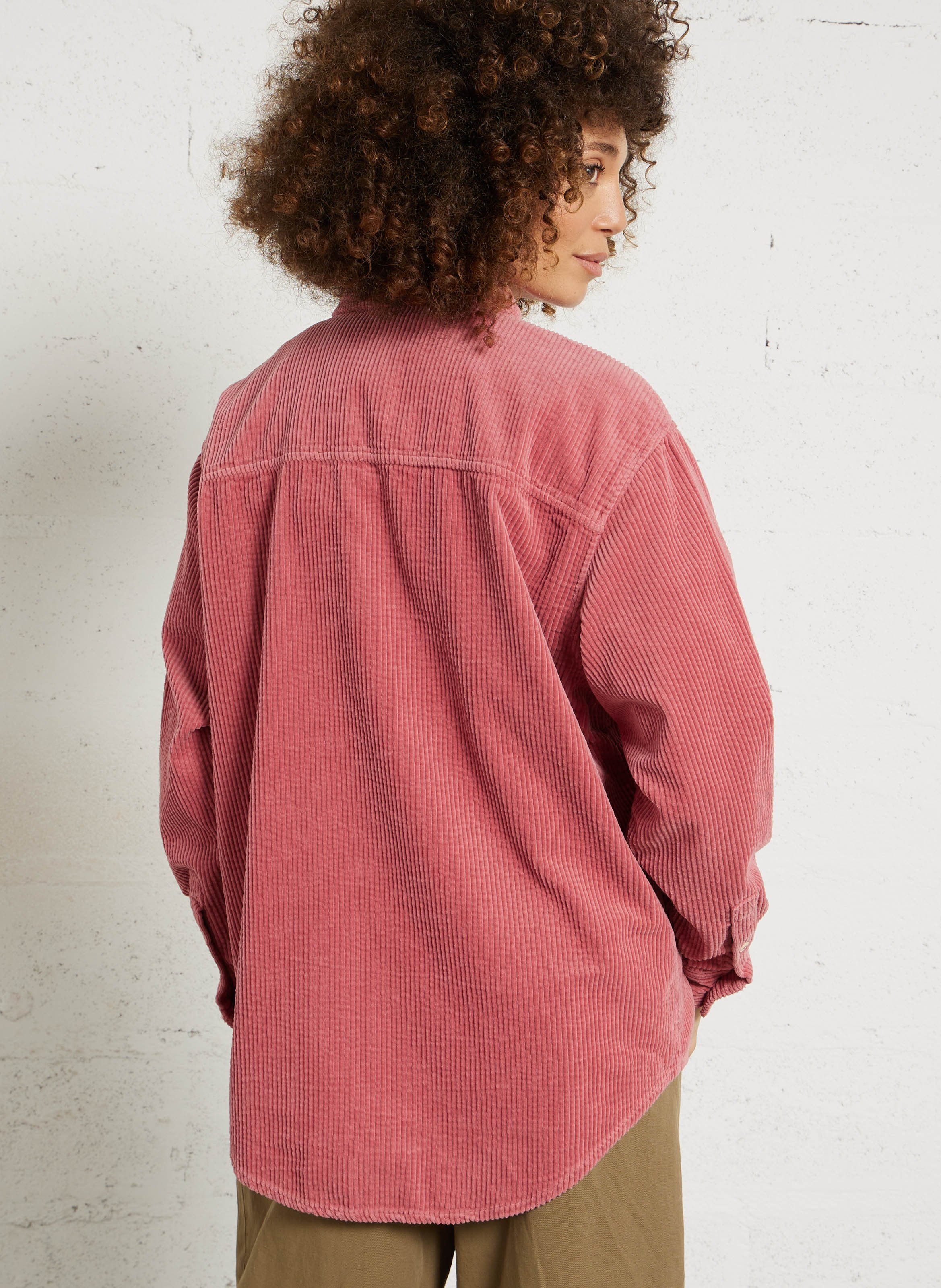 Surchemise col classique en velours côtelé padow AMERICAN VINTAGE Rouge