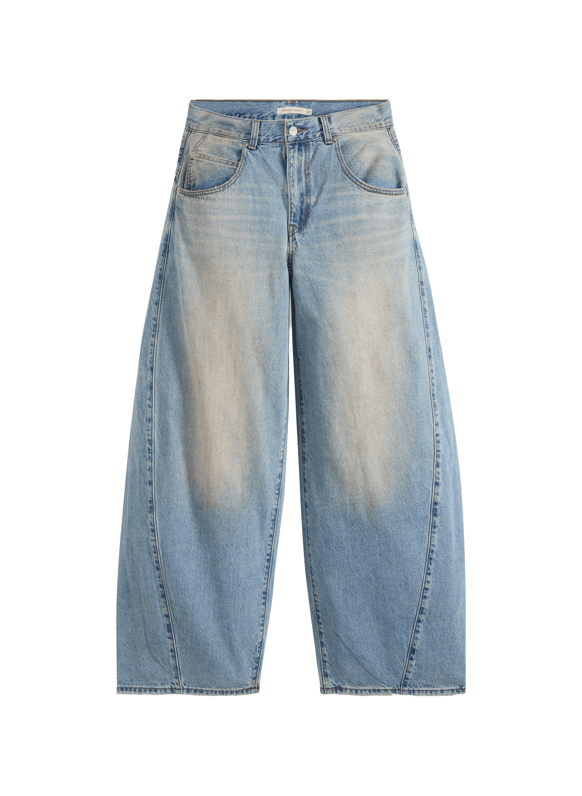 Jean super Baggy Barrel délavé en coton LEVI'S Marron