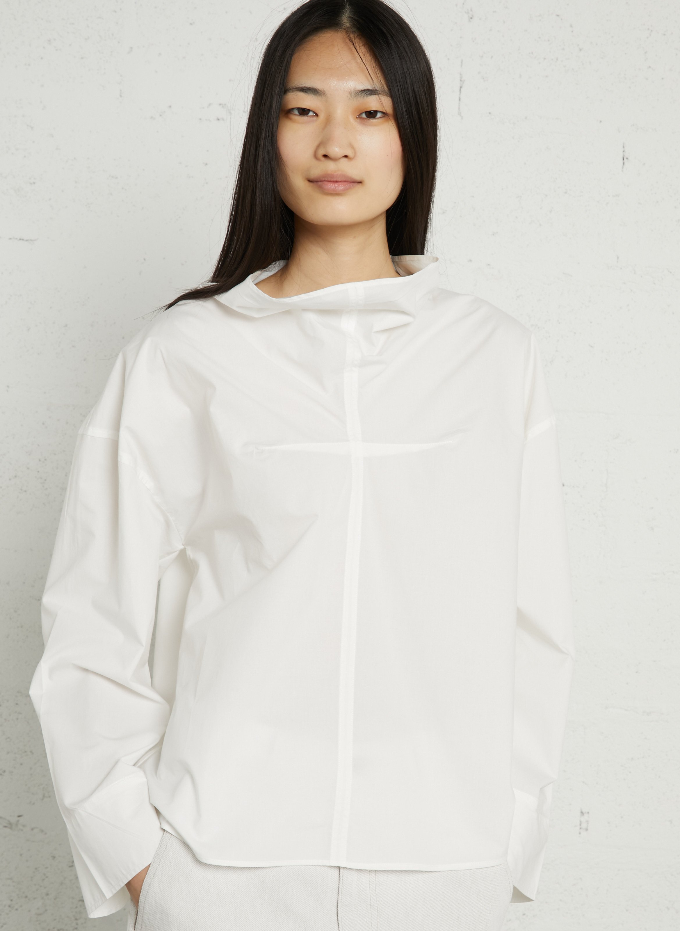 Top col montant en coton bio fidji SOEUR Beige