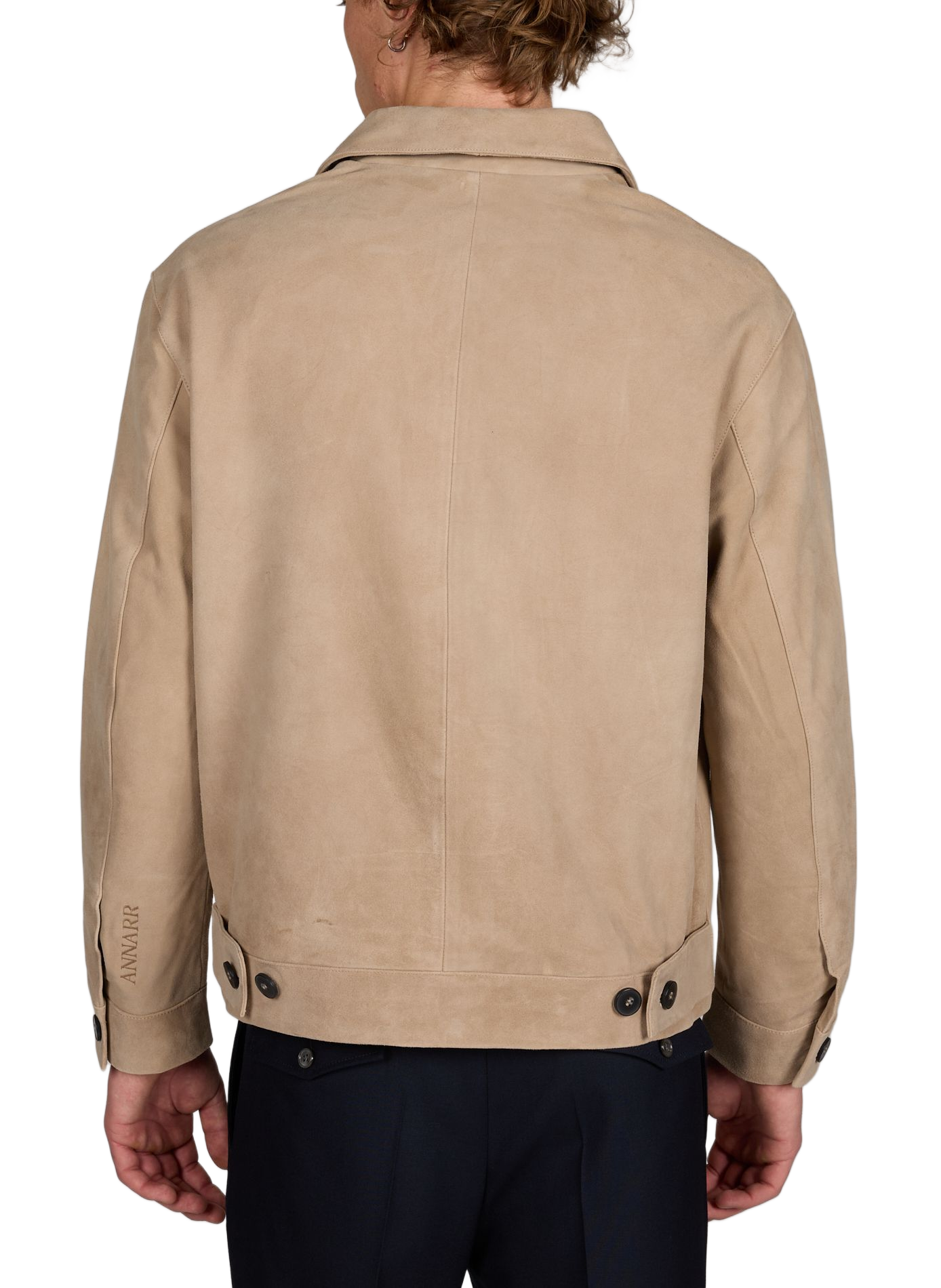 Suede jacket with classic collar ANNARR Beige